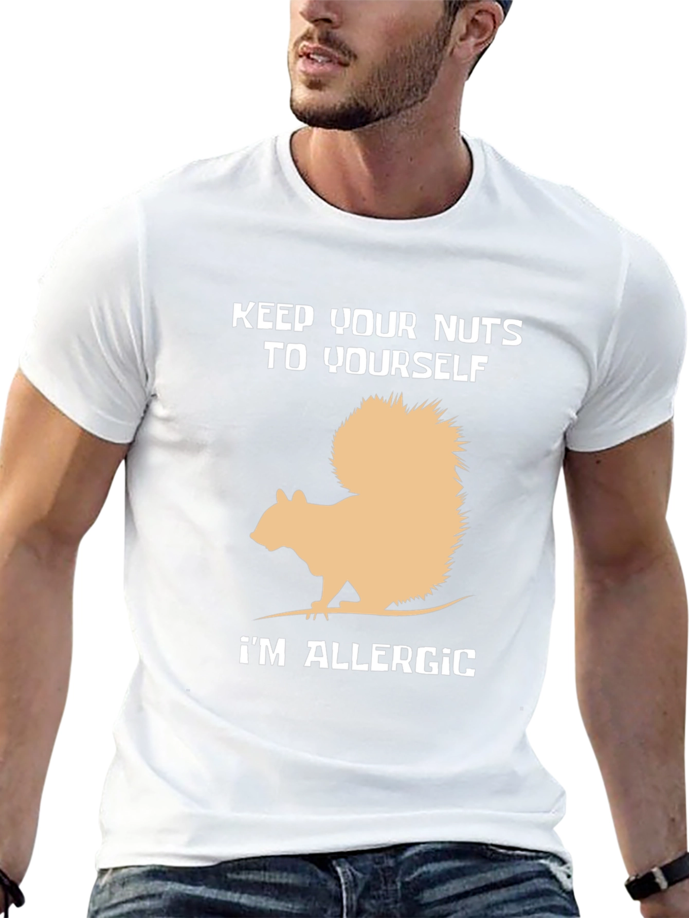 Funny Allergic to Nuts Graphic Tee