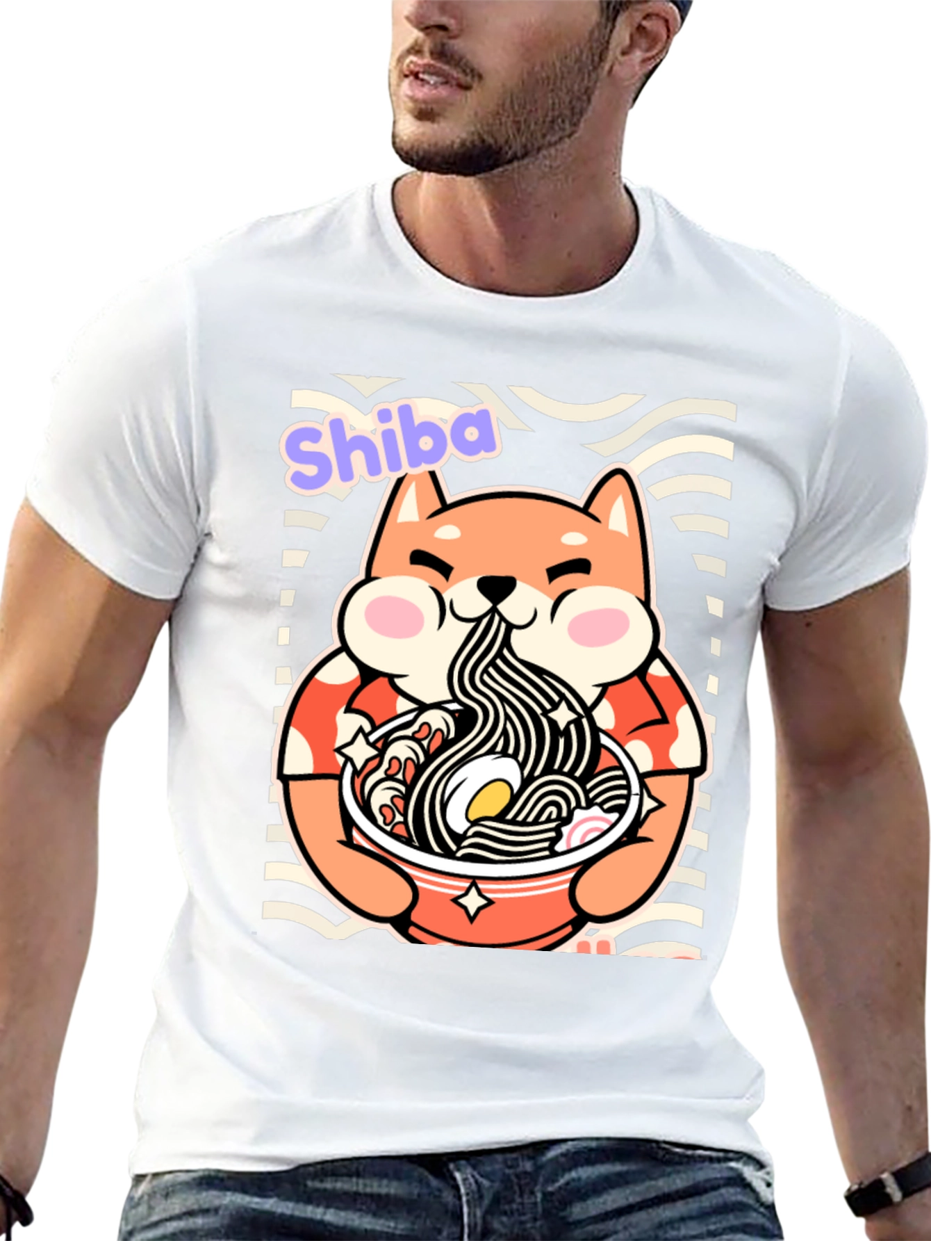 Shiba Ramen T-Shirt - Cute Dog Noodle Bowl Tee