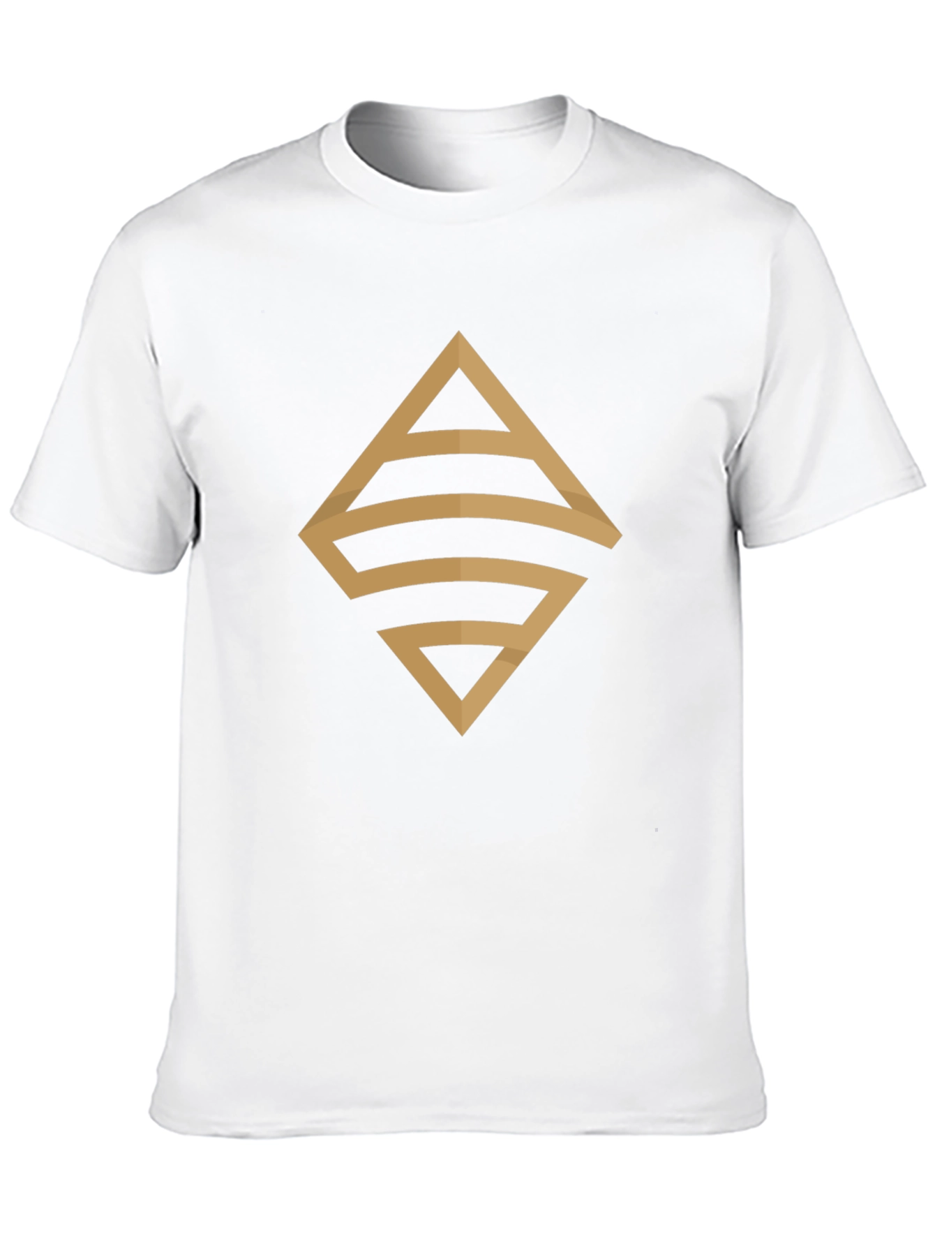 Stylish Black T-Shirt with Geometric Gold Design