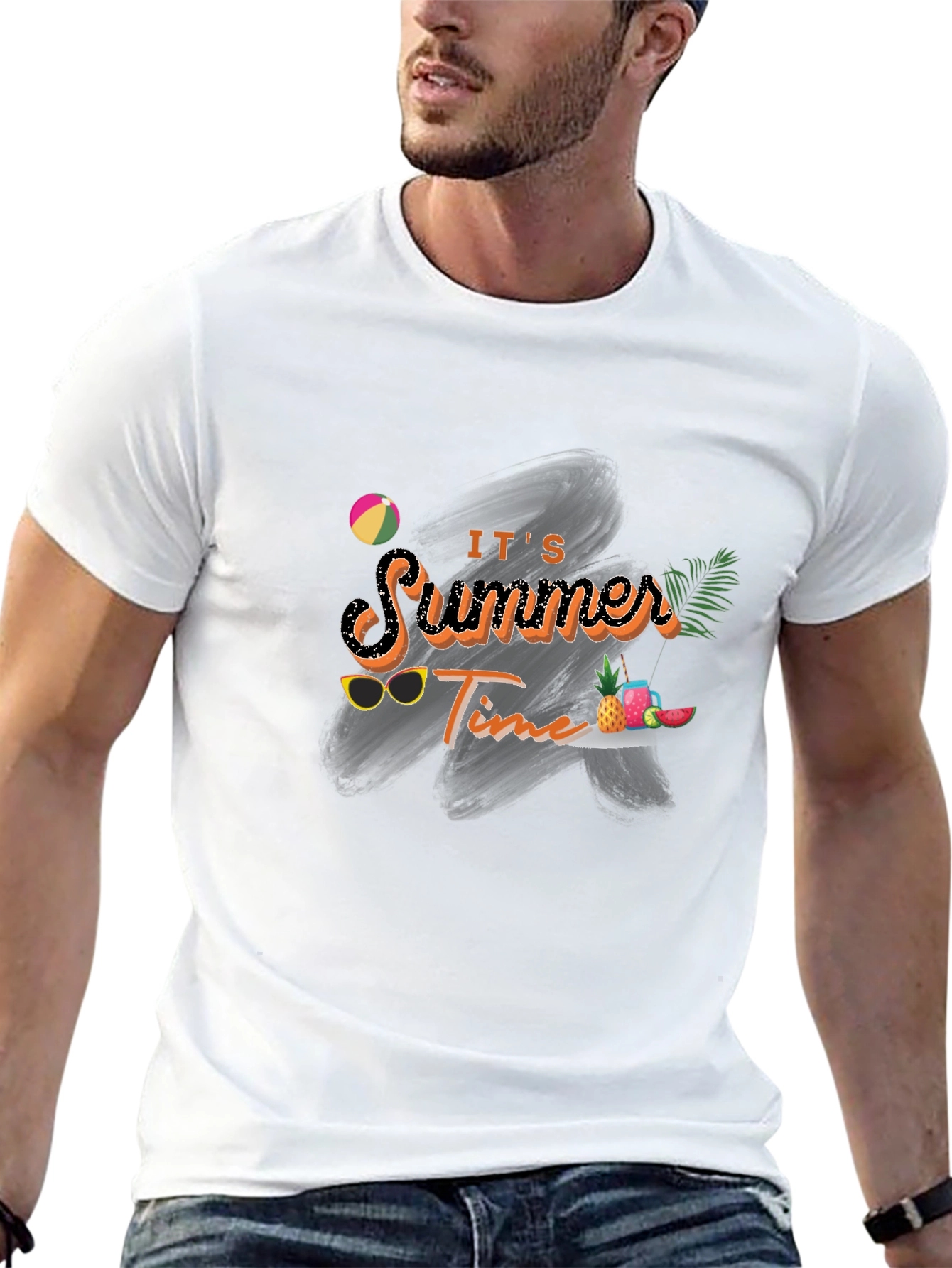 Its Summer Time Black Graphic Tee