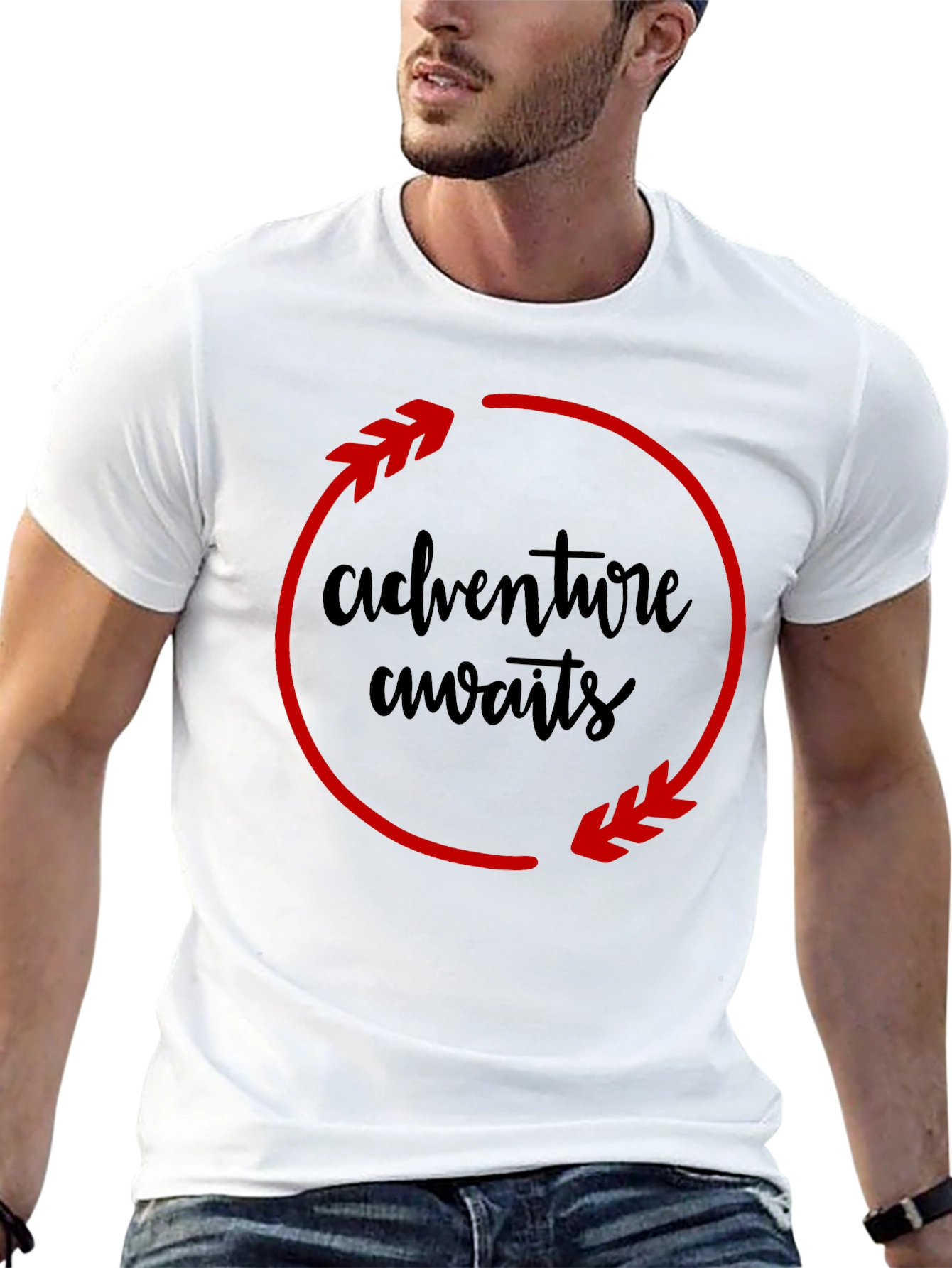 Adventure Awaits Black Graphic Tee