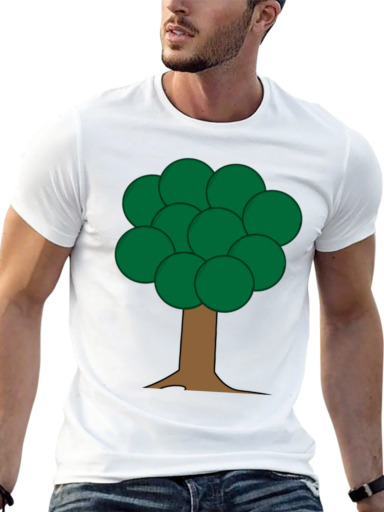 Cartoon Tree Graphic Black T-Shirt