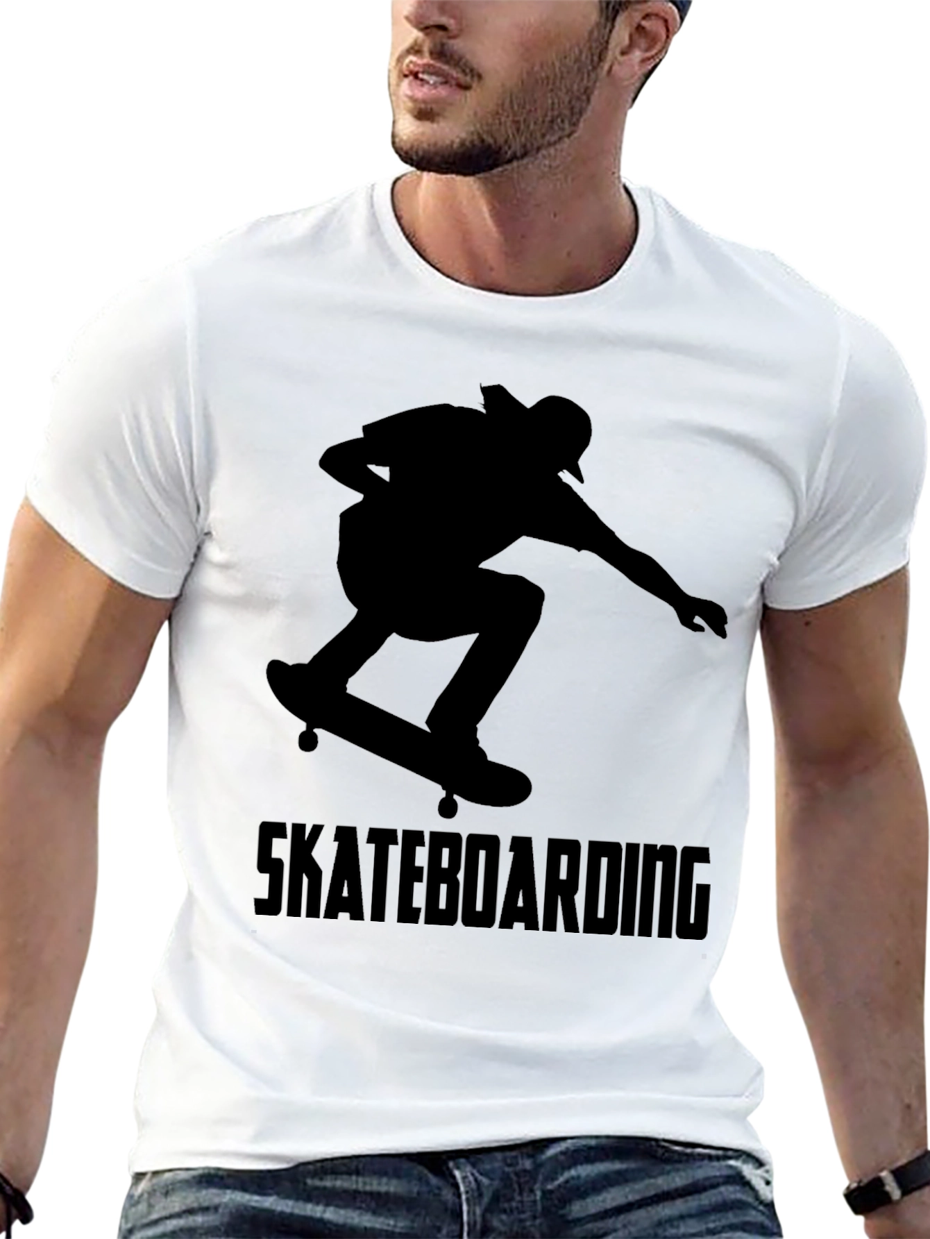 Skateboarding Graphic Tee - Black