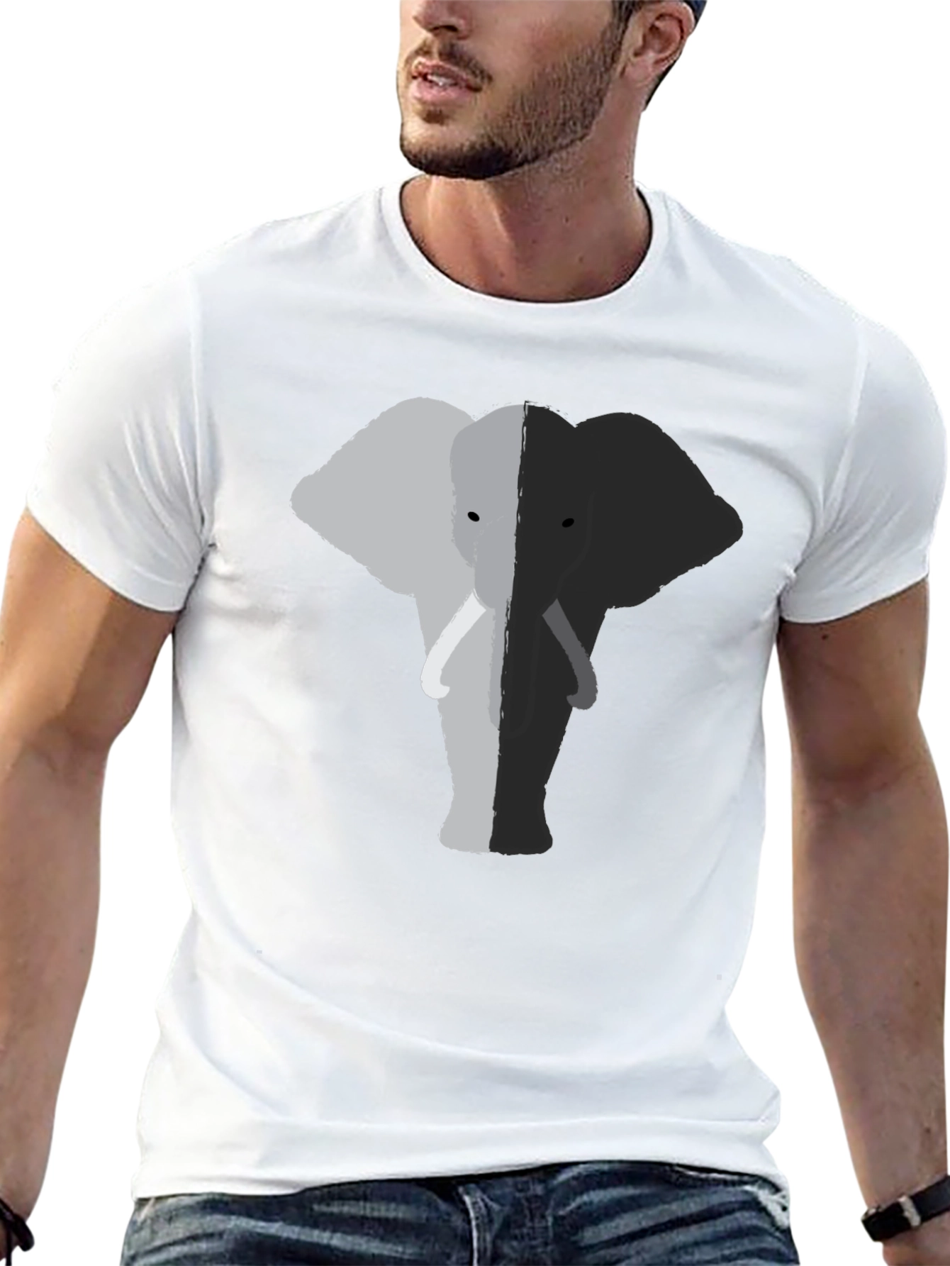 Elephant Graphic Tee - Black Cotton Comfort