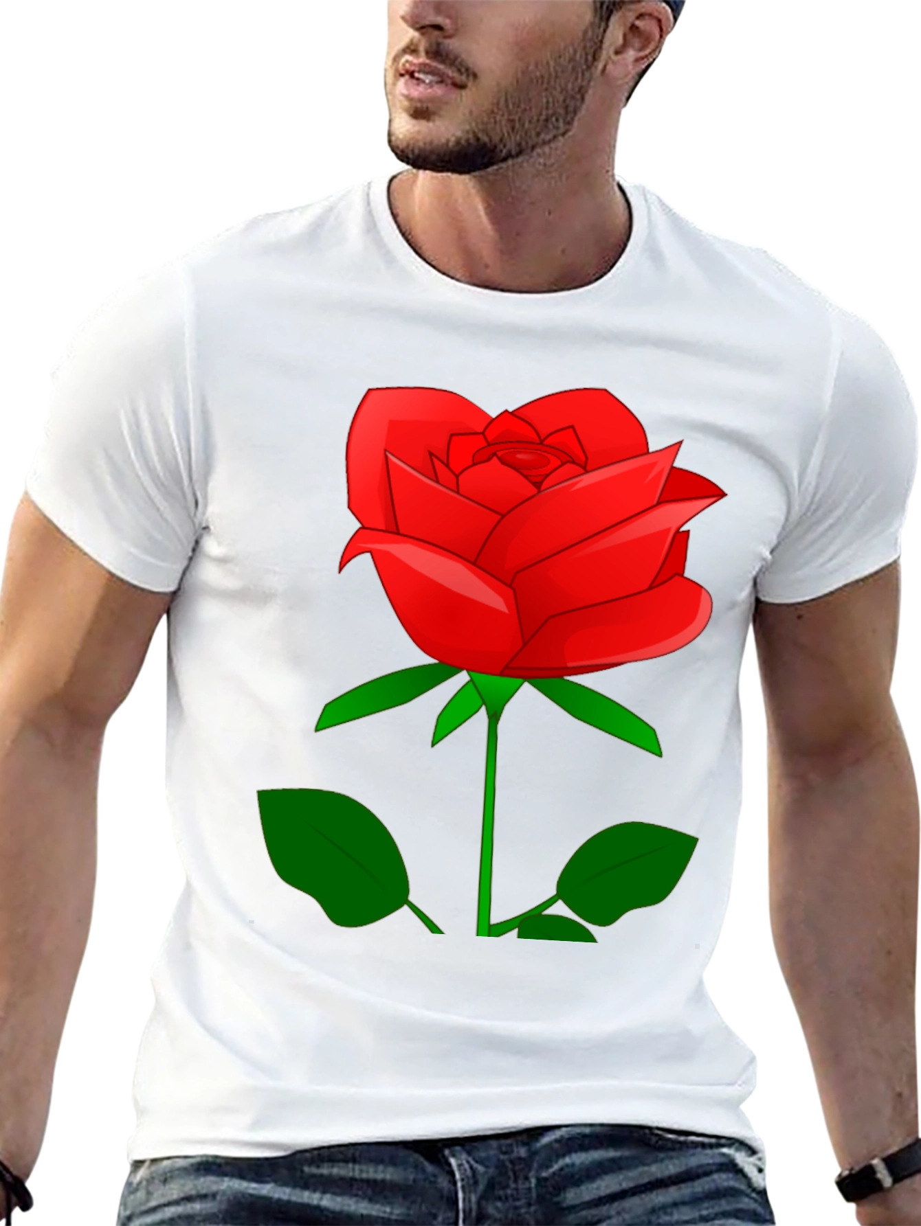 Red Rose Graphic T-Shirt - Classic Floral Design