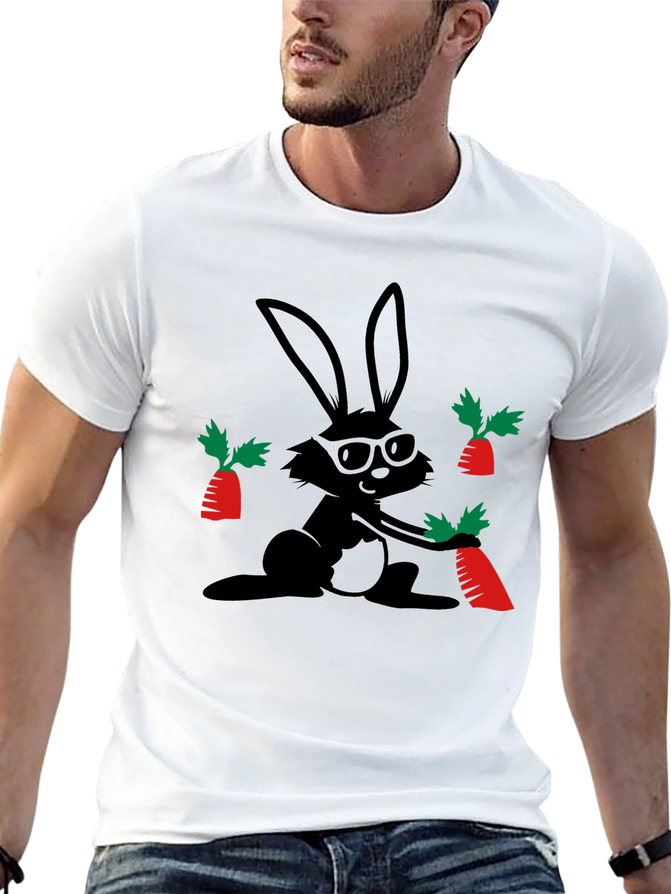 Cool Bunny & Carrot Graphic Tee