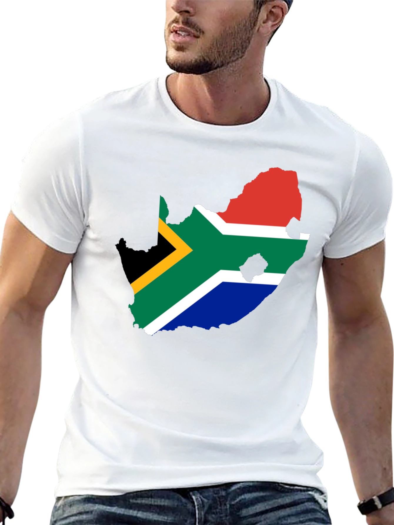 South Africa Flag Map T-Shirt - Black Graphic Tee