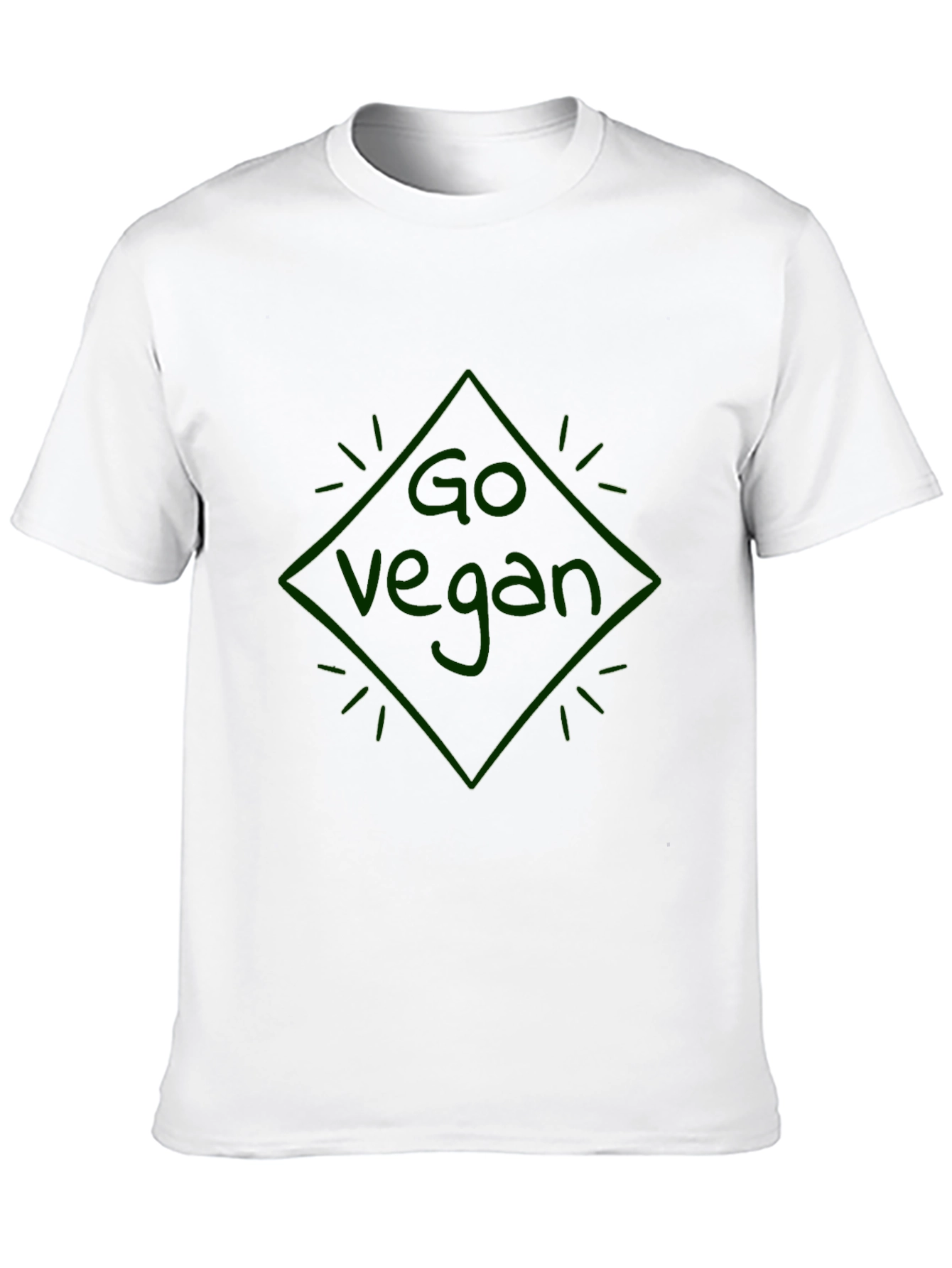 Go Vegan Diamond Graphic Black T-Shirt