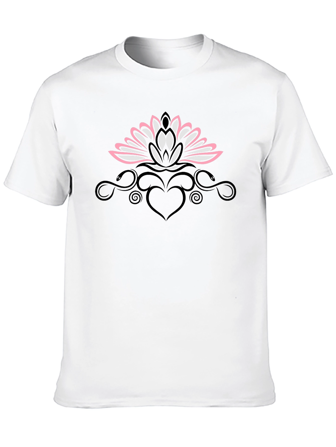 Lotus Heart Graphic Tee - Black
