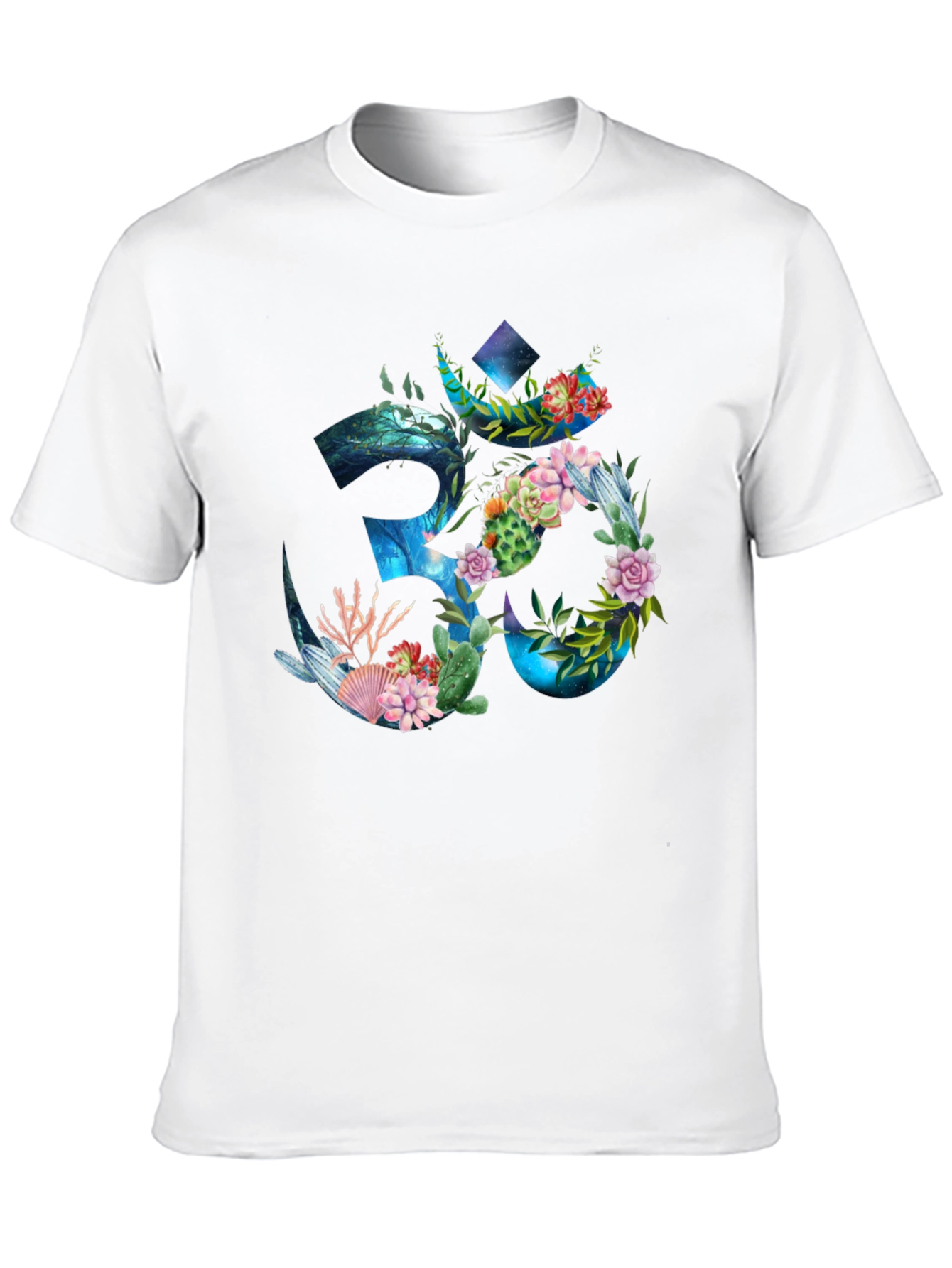 Om Symbol Floral Graphic Print T-Shirt