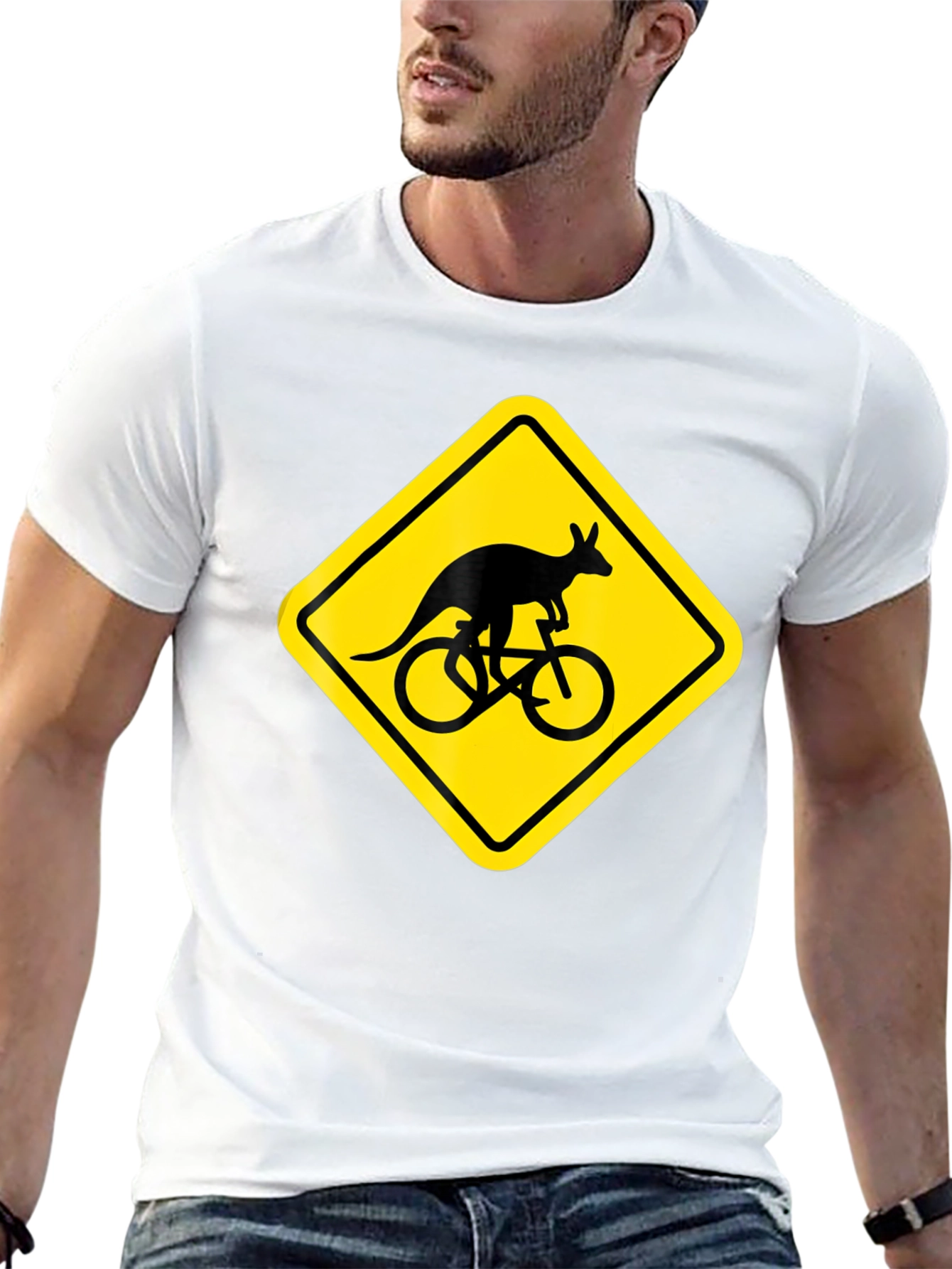 Kangaroo Cycling T-Shirt - Novelty Graphic Tee