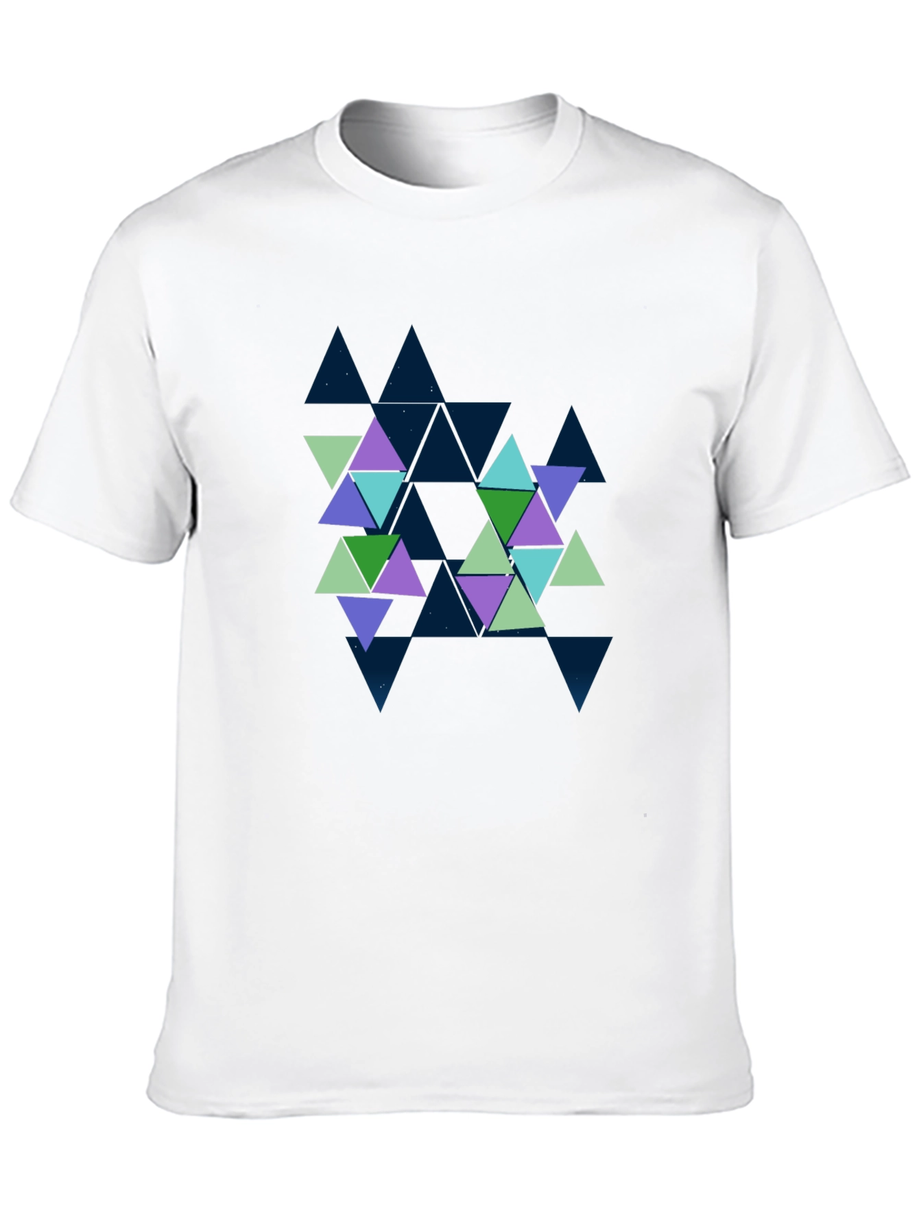 Geometric Triangle Pattern Black Tee