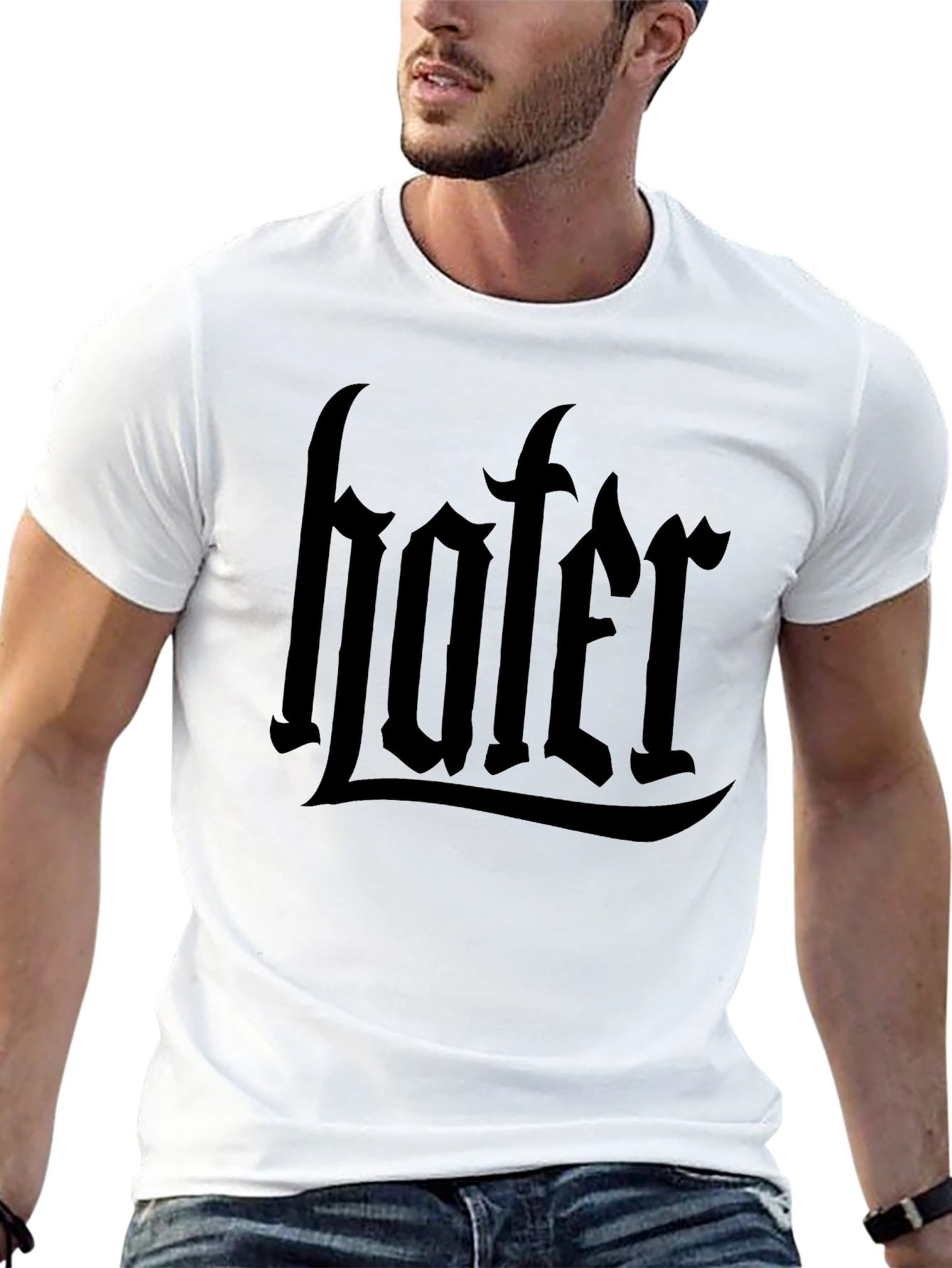 Hater Graphic Print Crew Neck T-Shirt