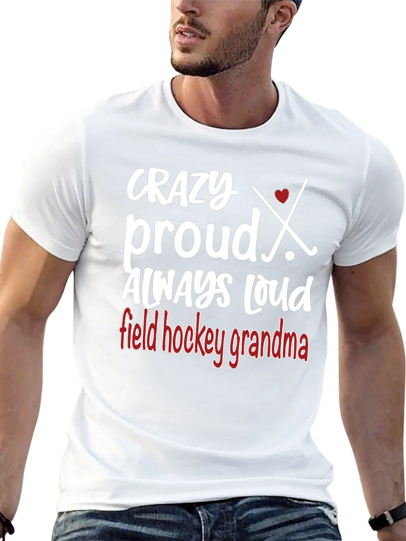 Crazy Proud Field Hockey Grandma Graphic Tee
