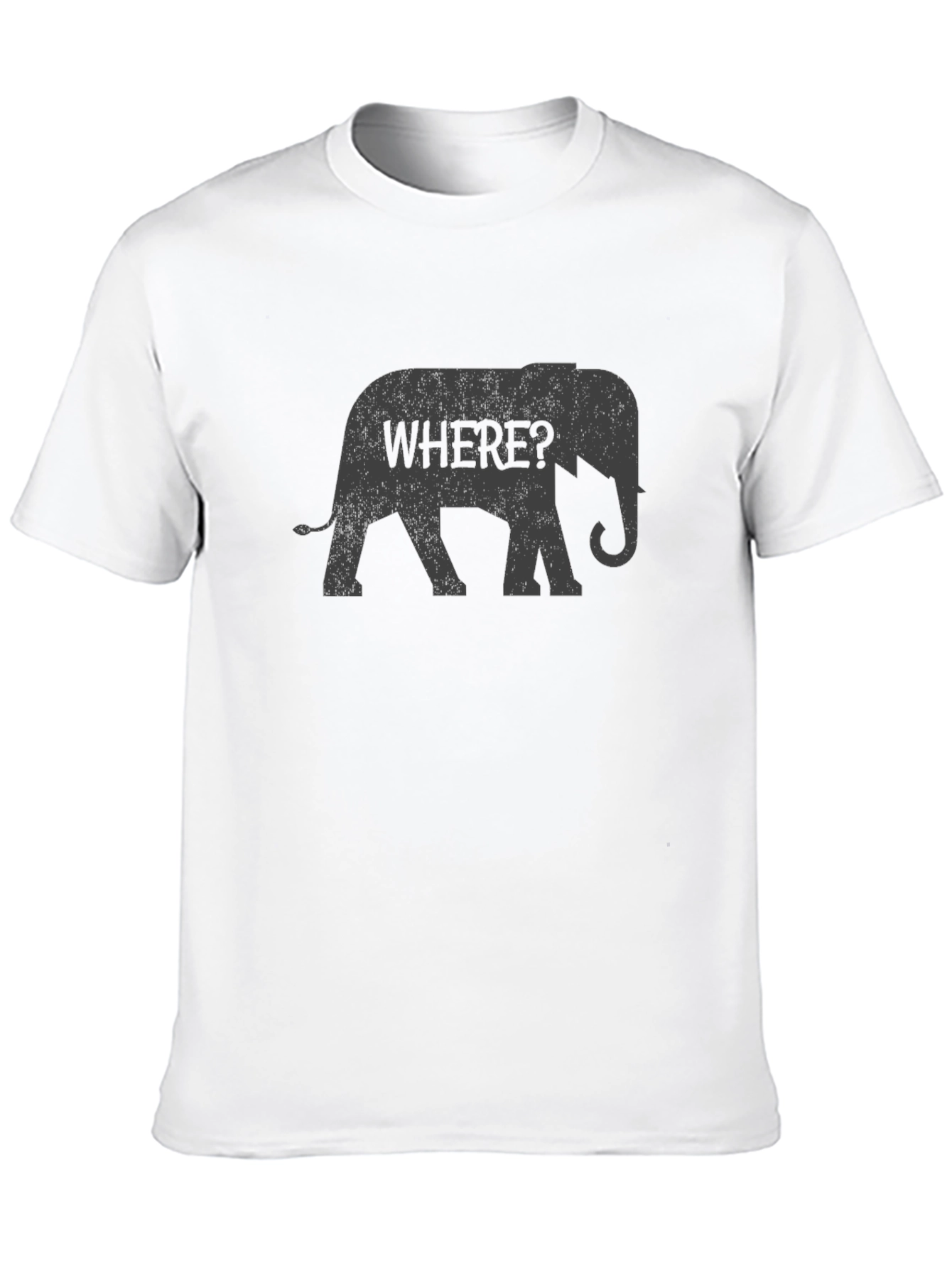 Elephant Where? Graphic Black T-Shirt