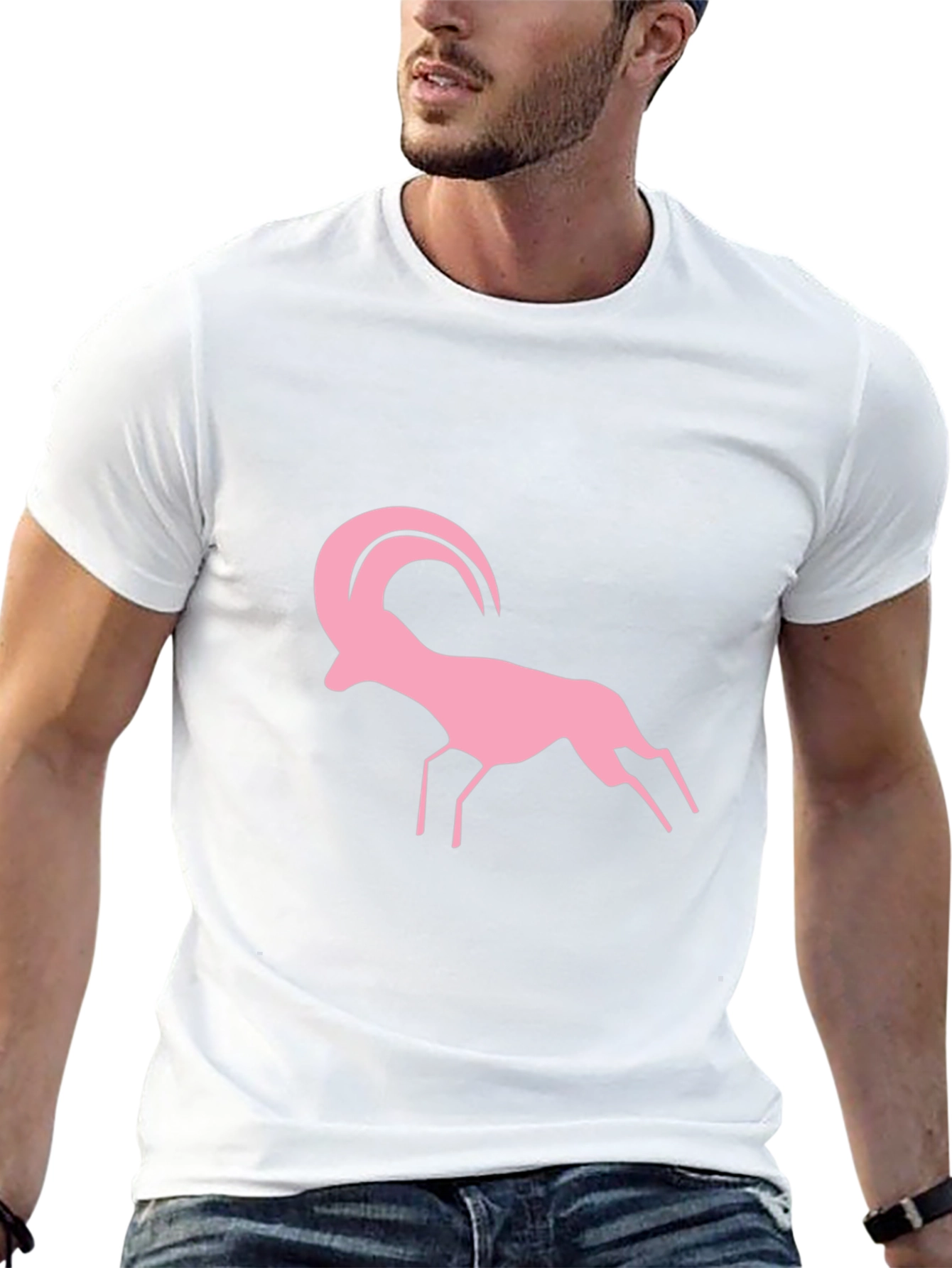 Pink Ram Graphic Black T-Shirt