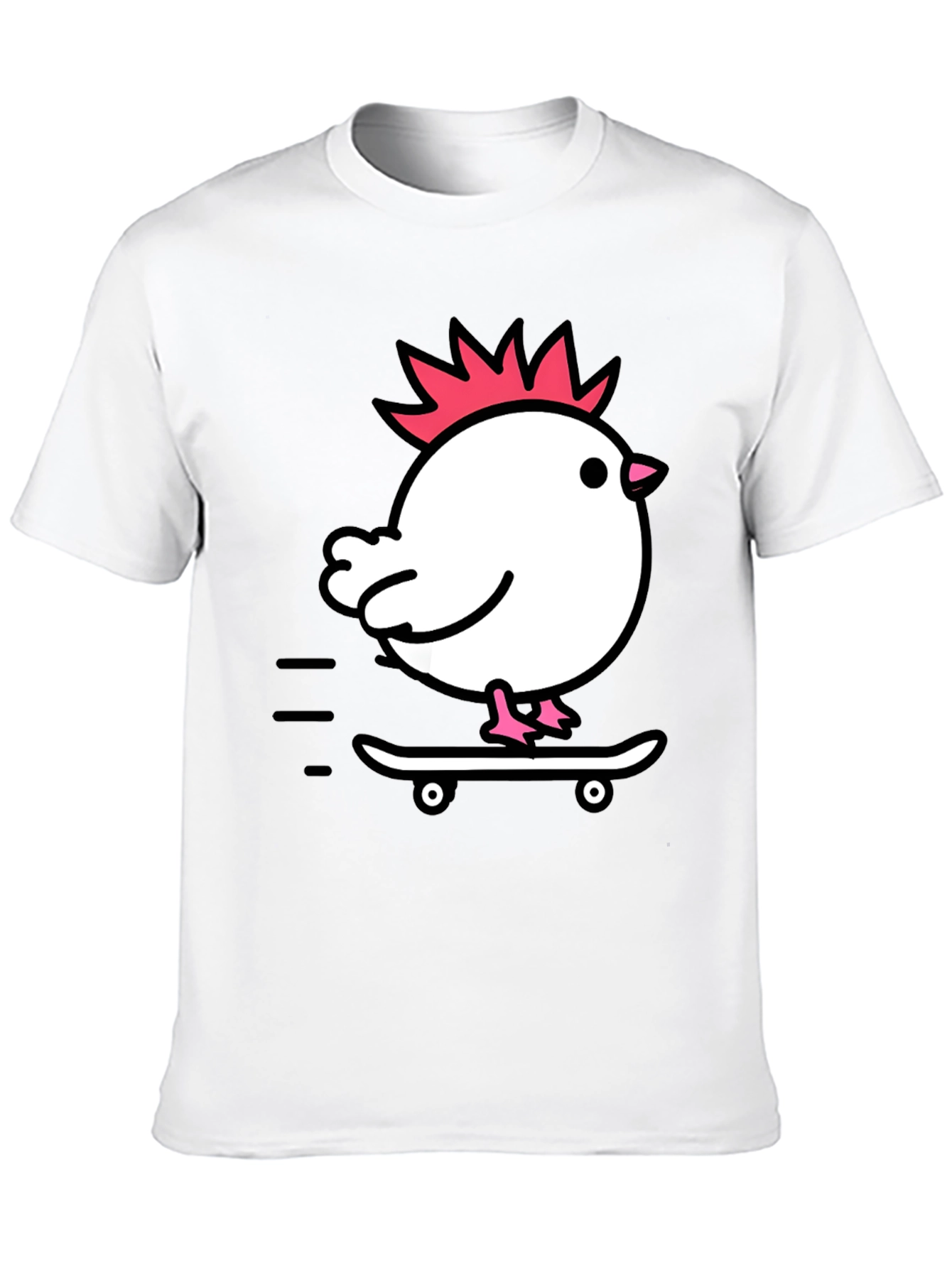 Chicken on Skateboard Graphic Tee
