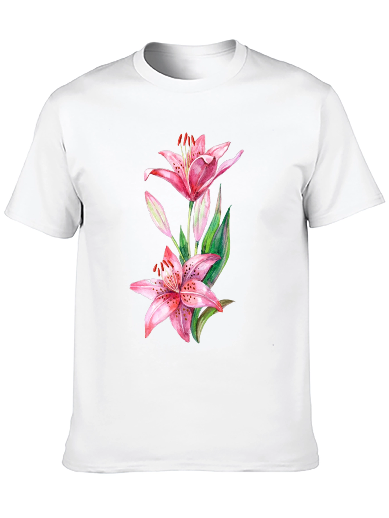 Lily Print Black T-Shirt
