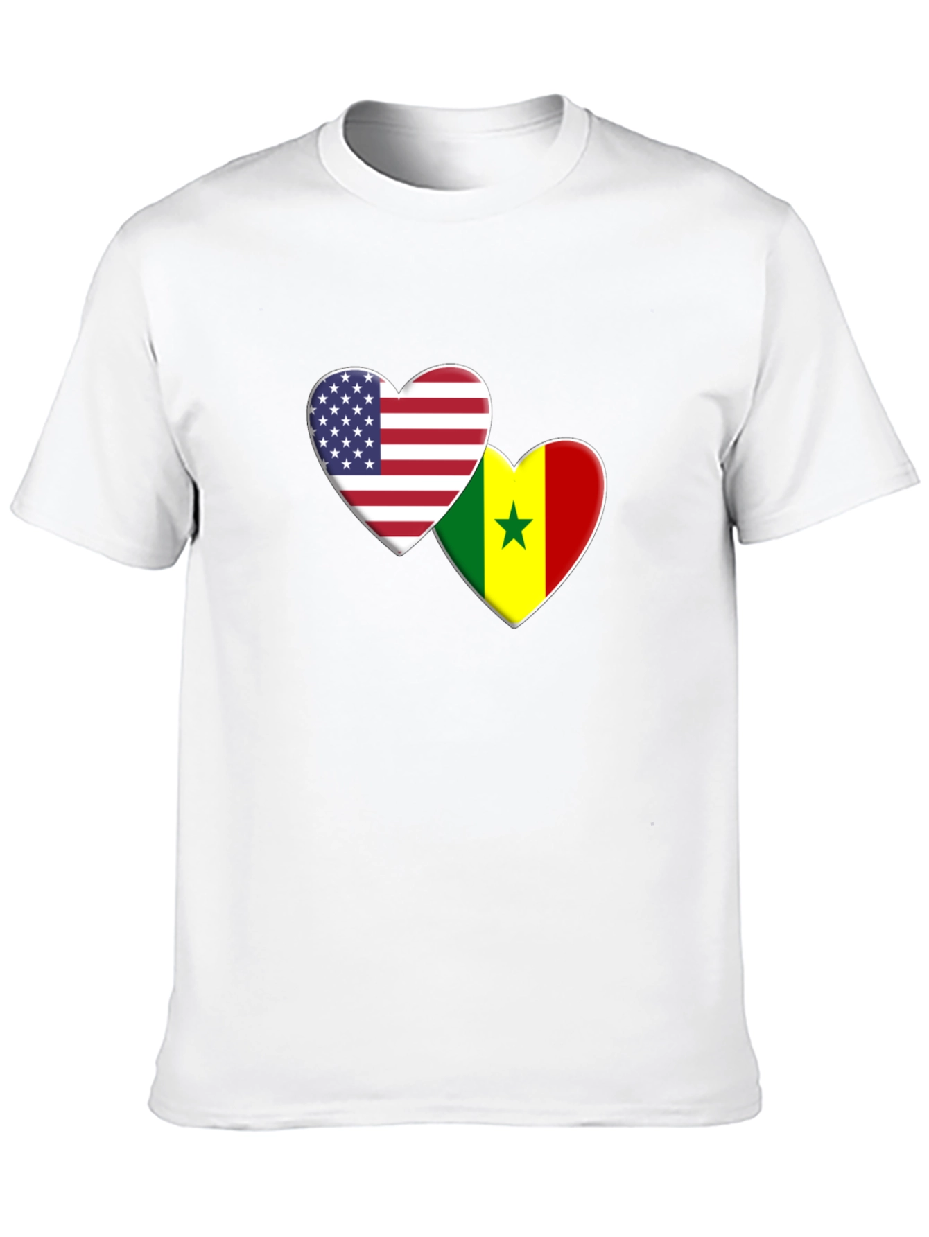 USA Senegal Heart Flag T-Shirt