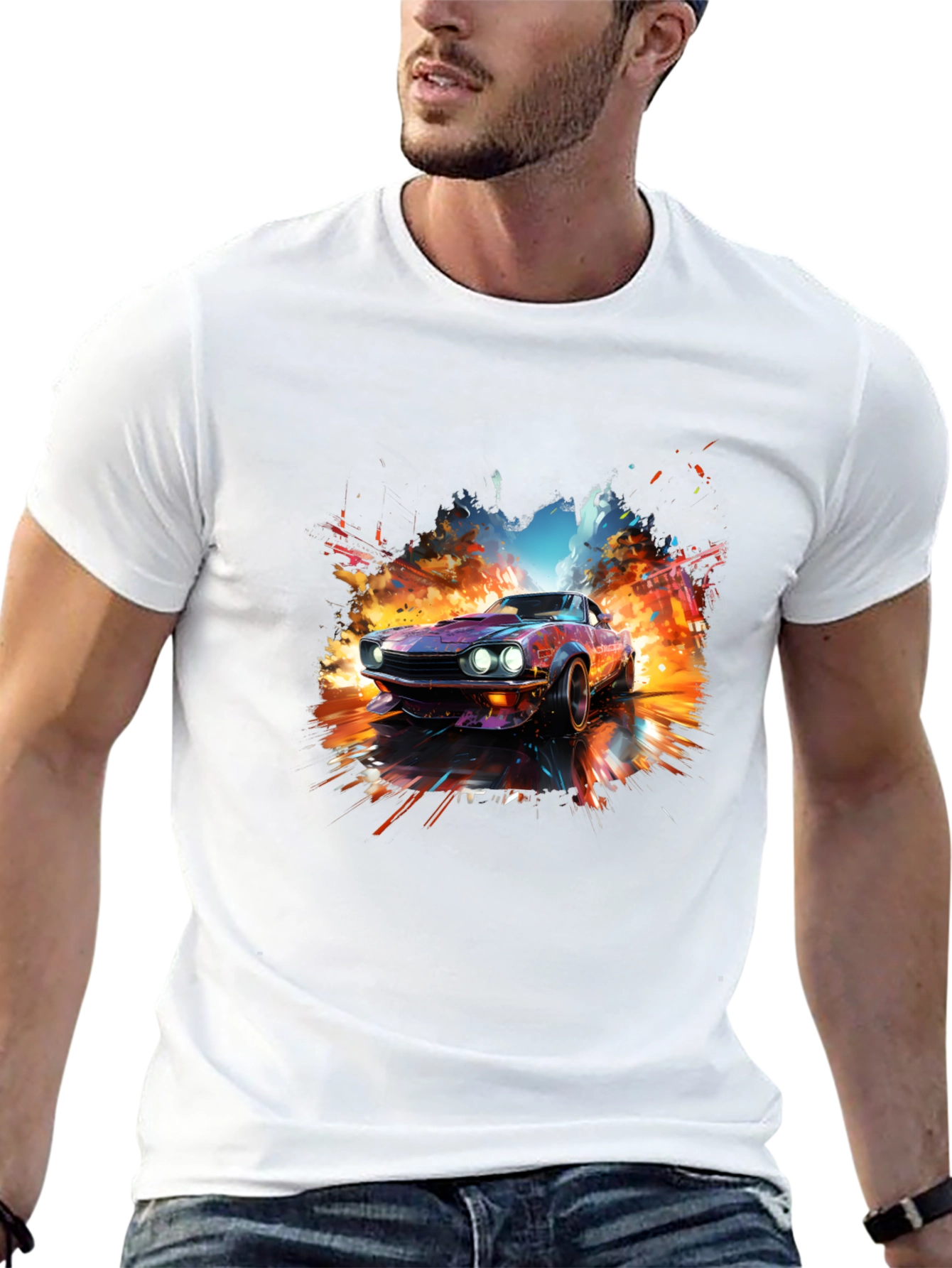 Retro Car Graphic Tee - Cool Automotive T-Shirt