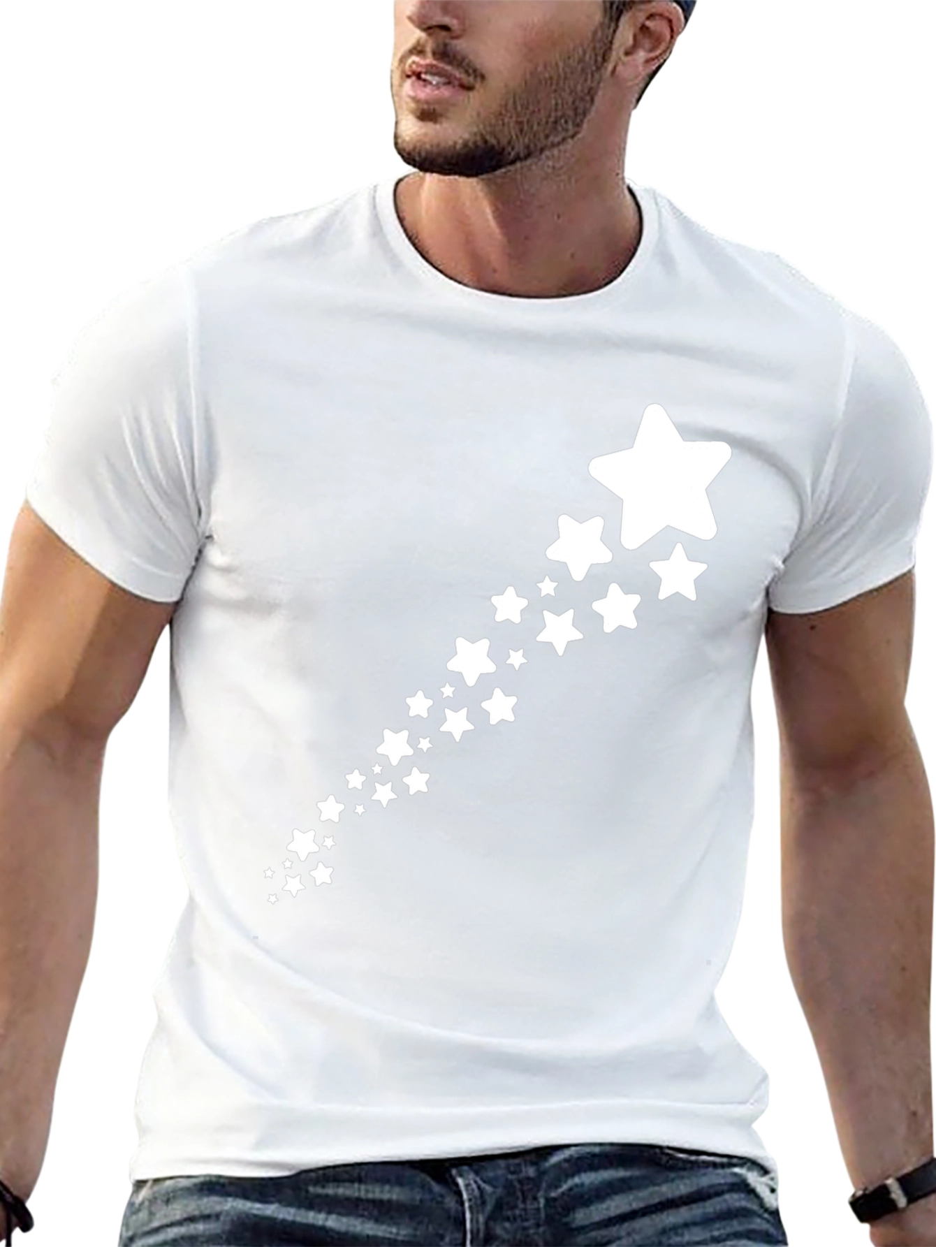 Star Trail Black T-Shirt - Stylish Casual Wear