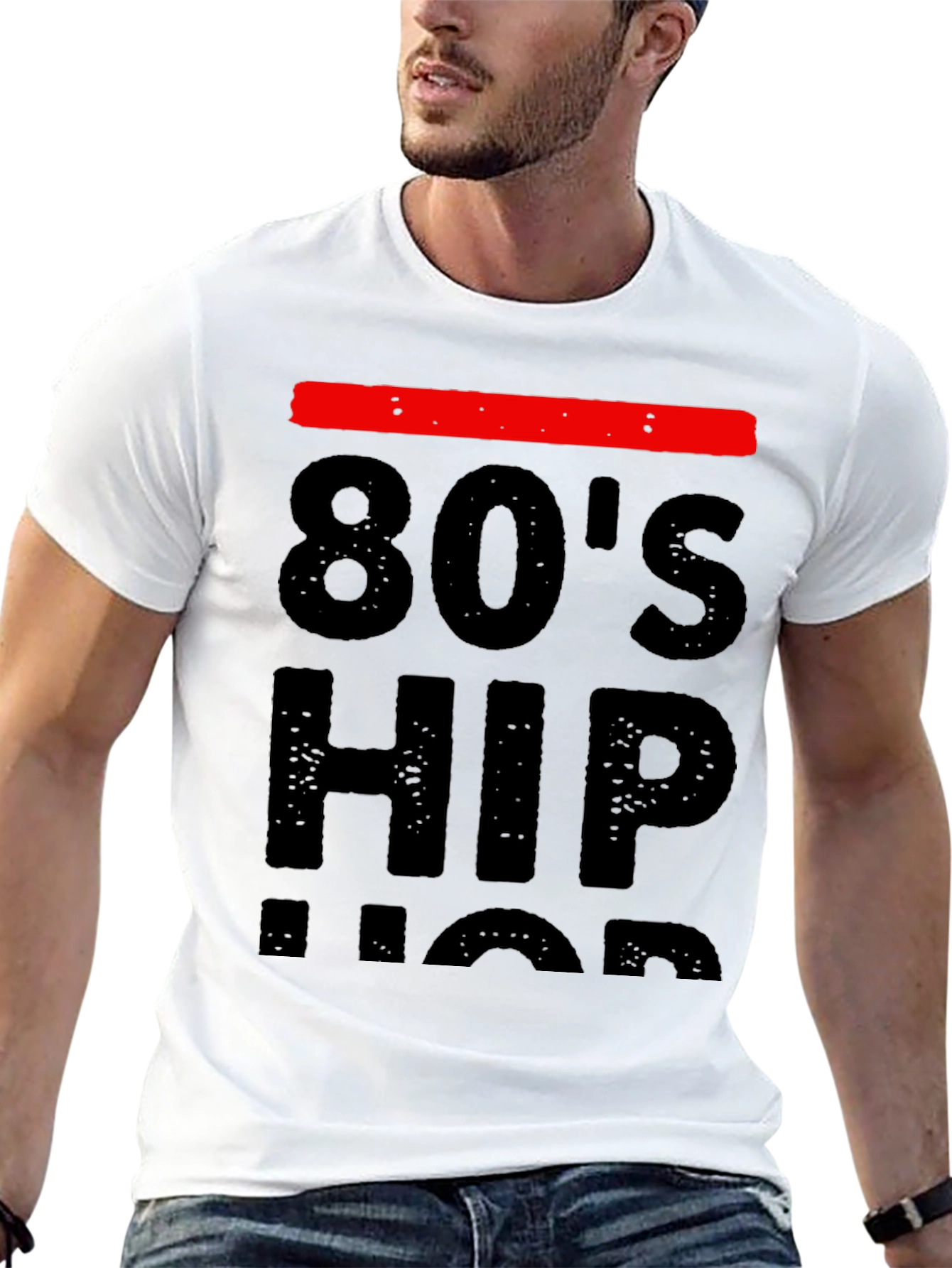 80s Hip Hop Graphic Tee - Black