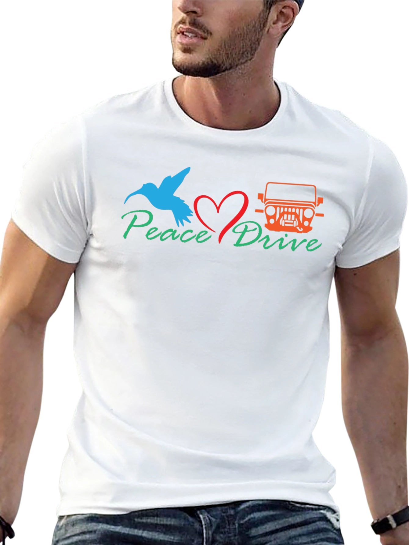 Peace Drive T-Shirt - Bird Love Jeep Graphic