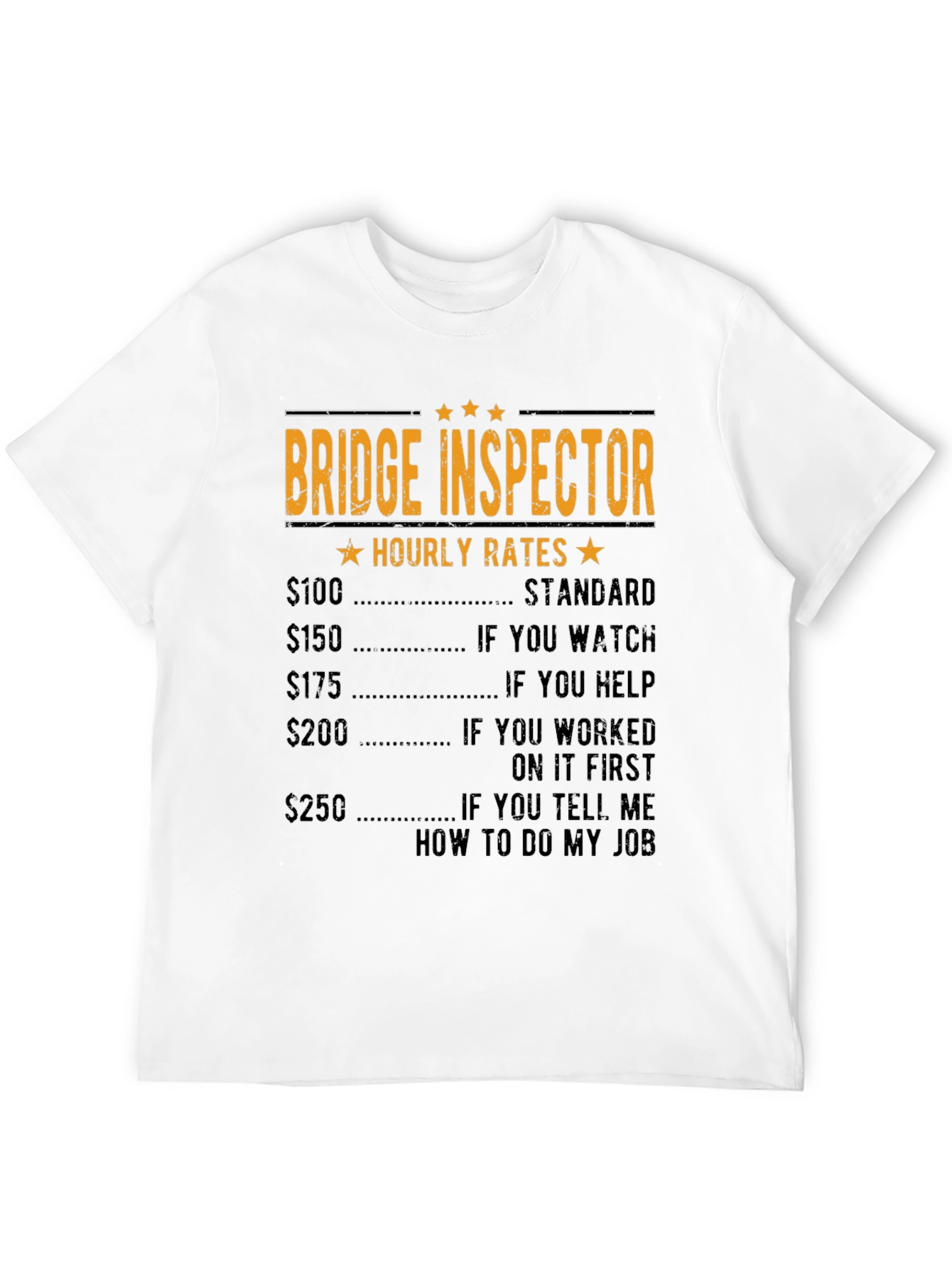 Bridge Inspector Hourly Rates Funny T-Shirt