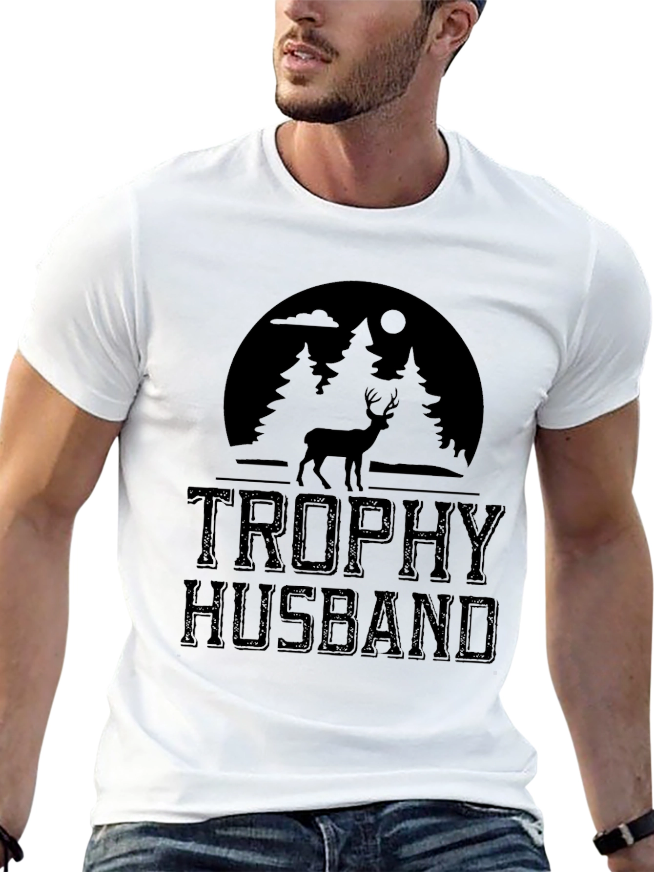 Trophy Husband Deer Hunting T-Shirt - Novelty Graphic Tee