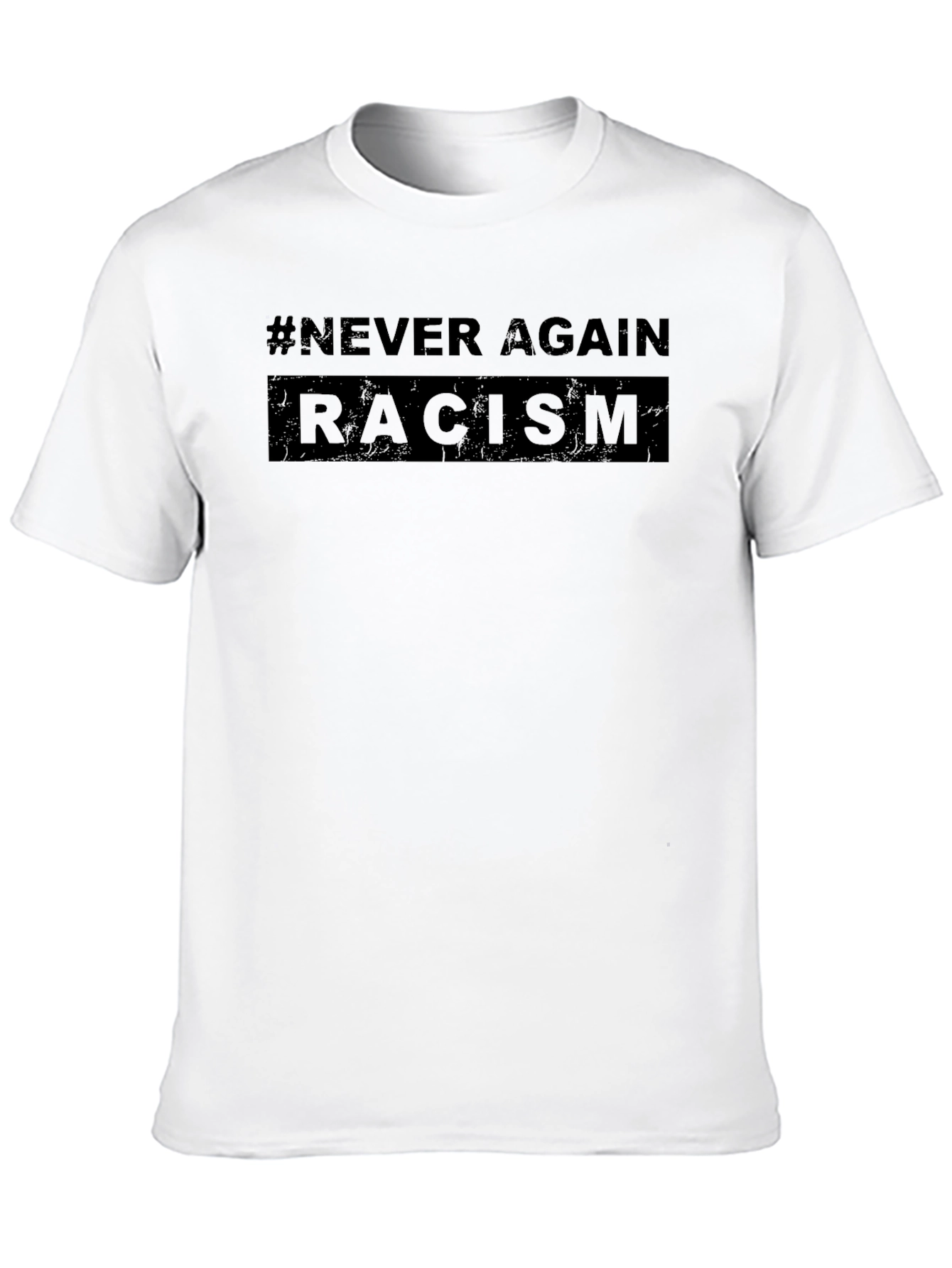 Never Again Racism Black T-Shirt