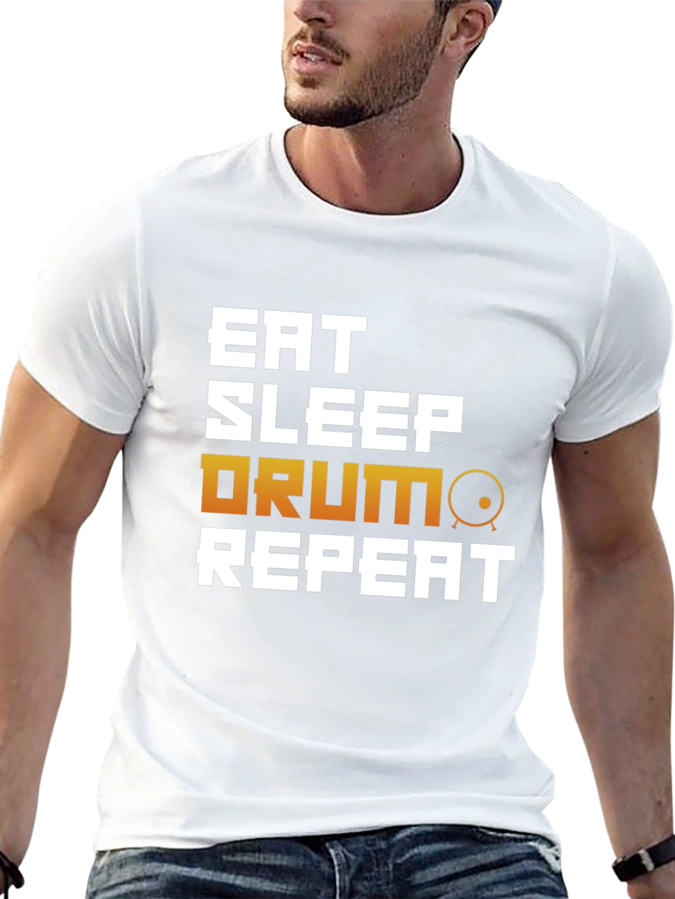Eat Sleep Drum Repeat - Black T-Shirt