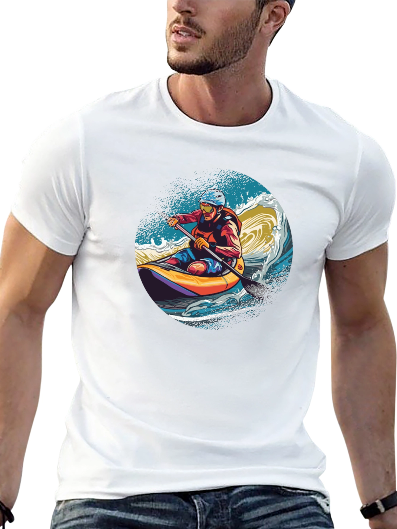 Kayaker Wave Graphic Tee - Adventure Ready!