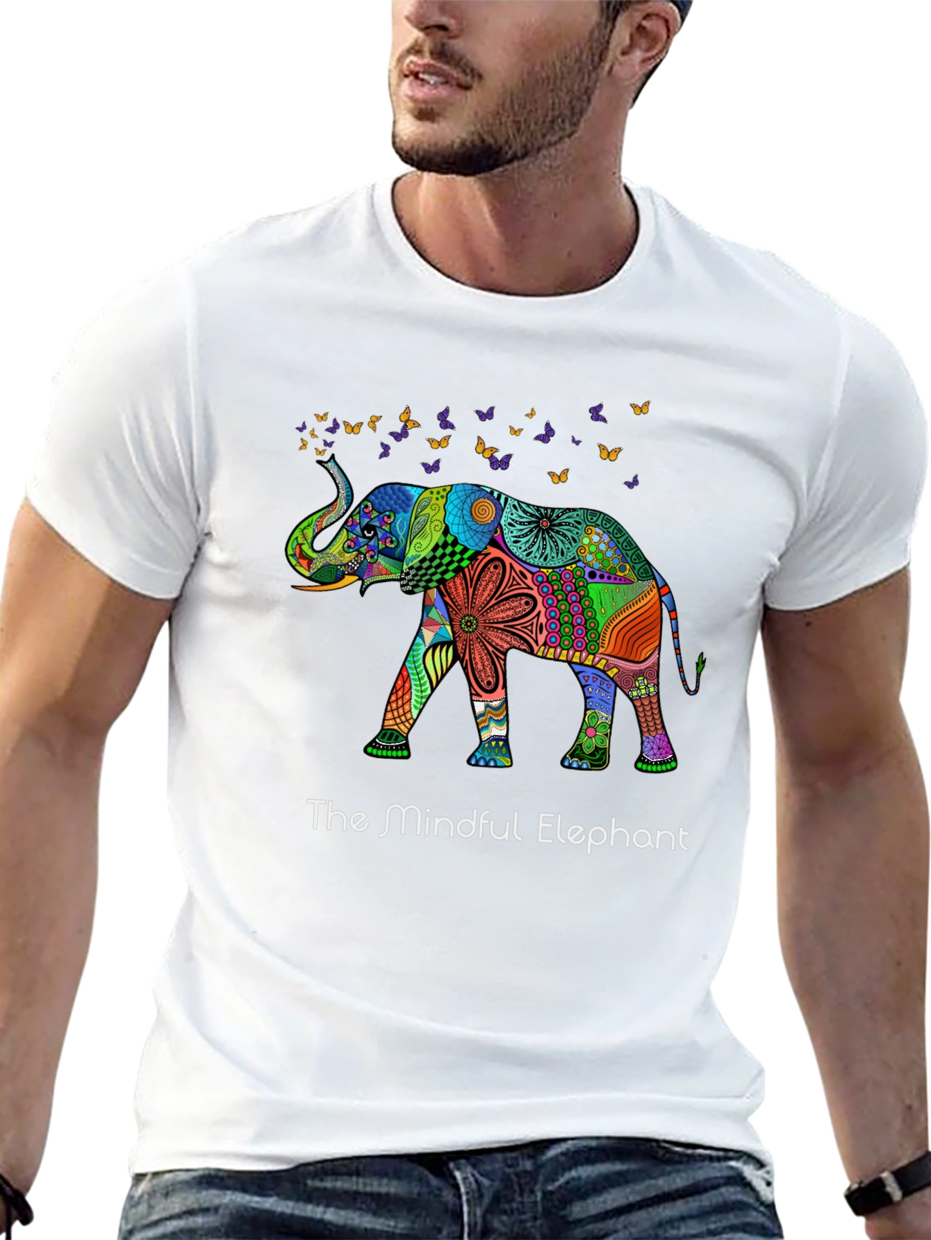 Mindful Elephant Graphic T-Shirt - Stylish Black Tee
