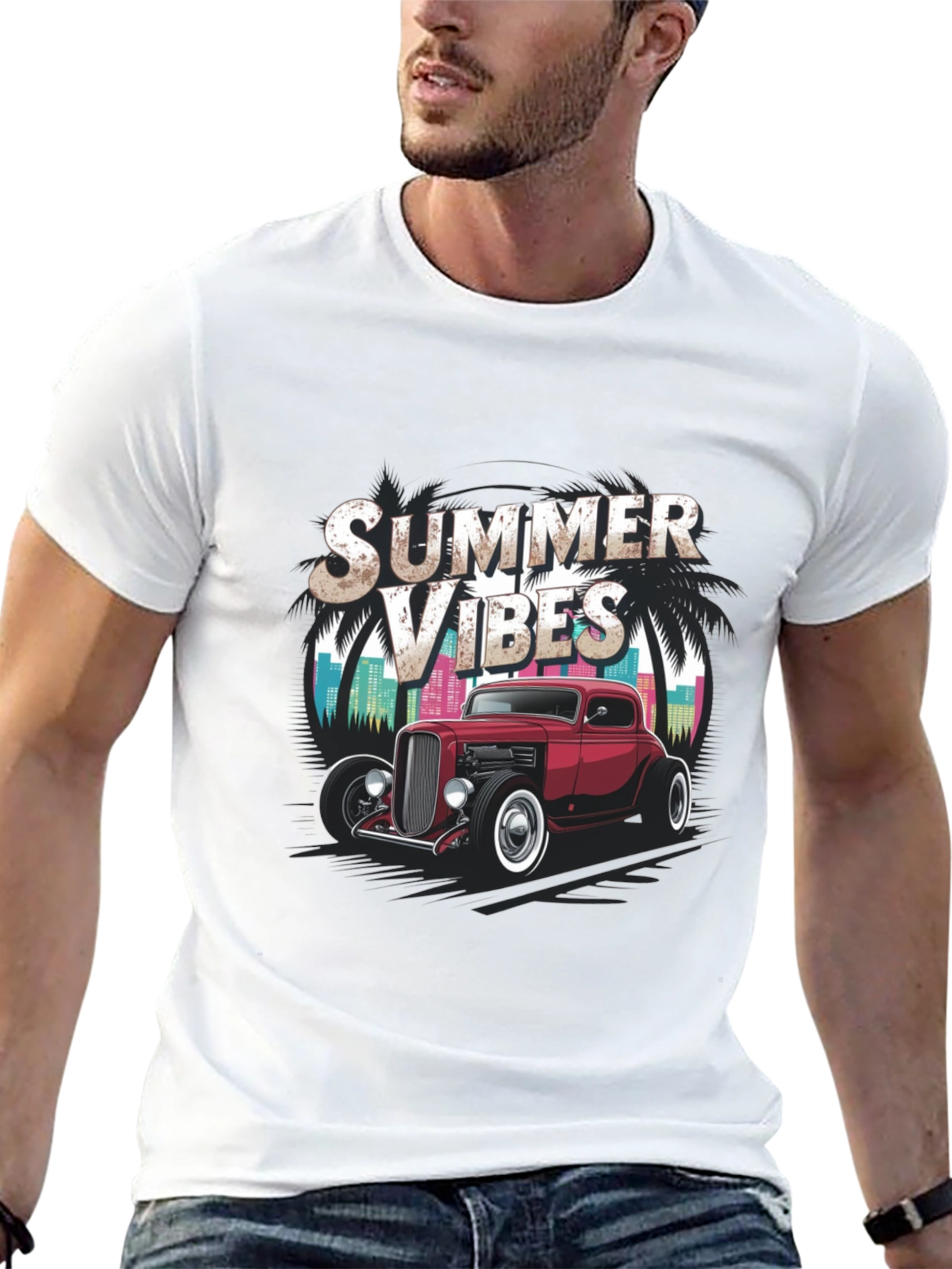 Summer Vibes Hot Rod Graphic Tee