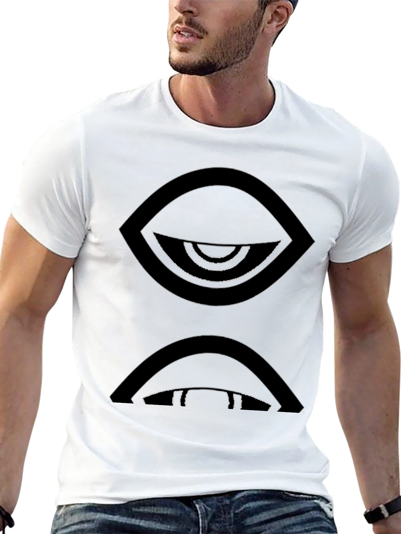 Abstract Eye Graphic Black T-Shirt