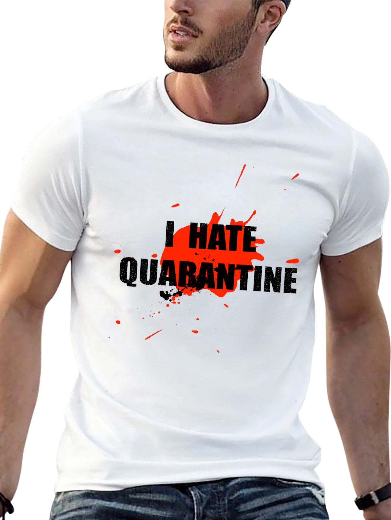I Hate Quarantine Graphic T-Shirt - Black