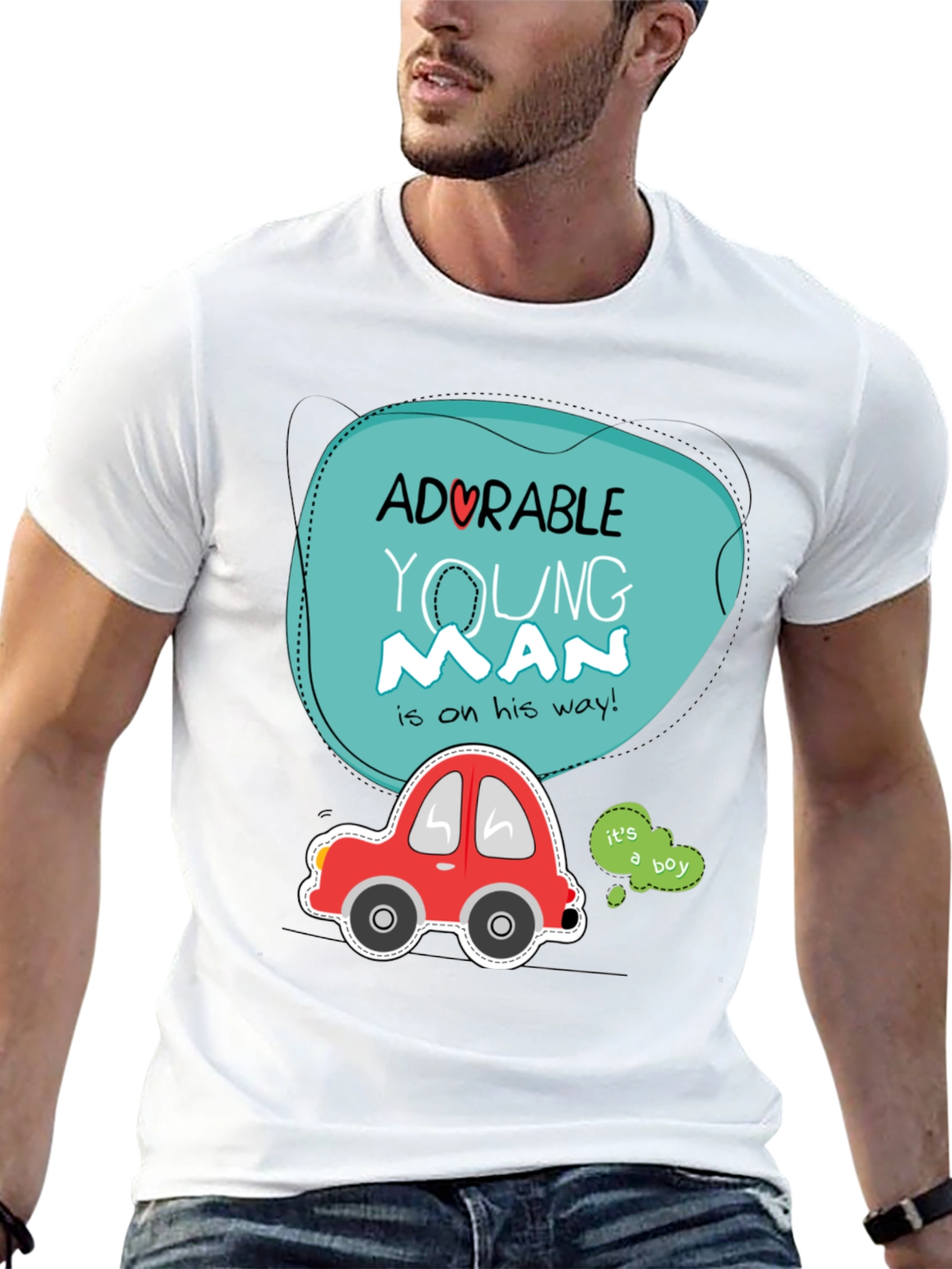 Adorable Young Man Baby Shower T-Shirt