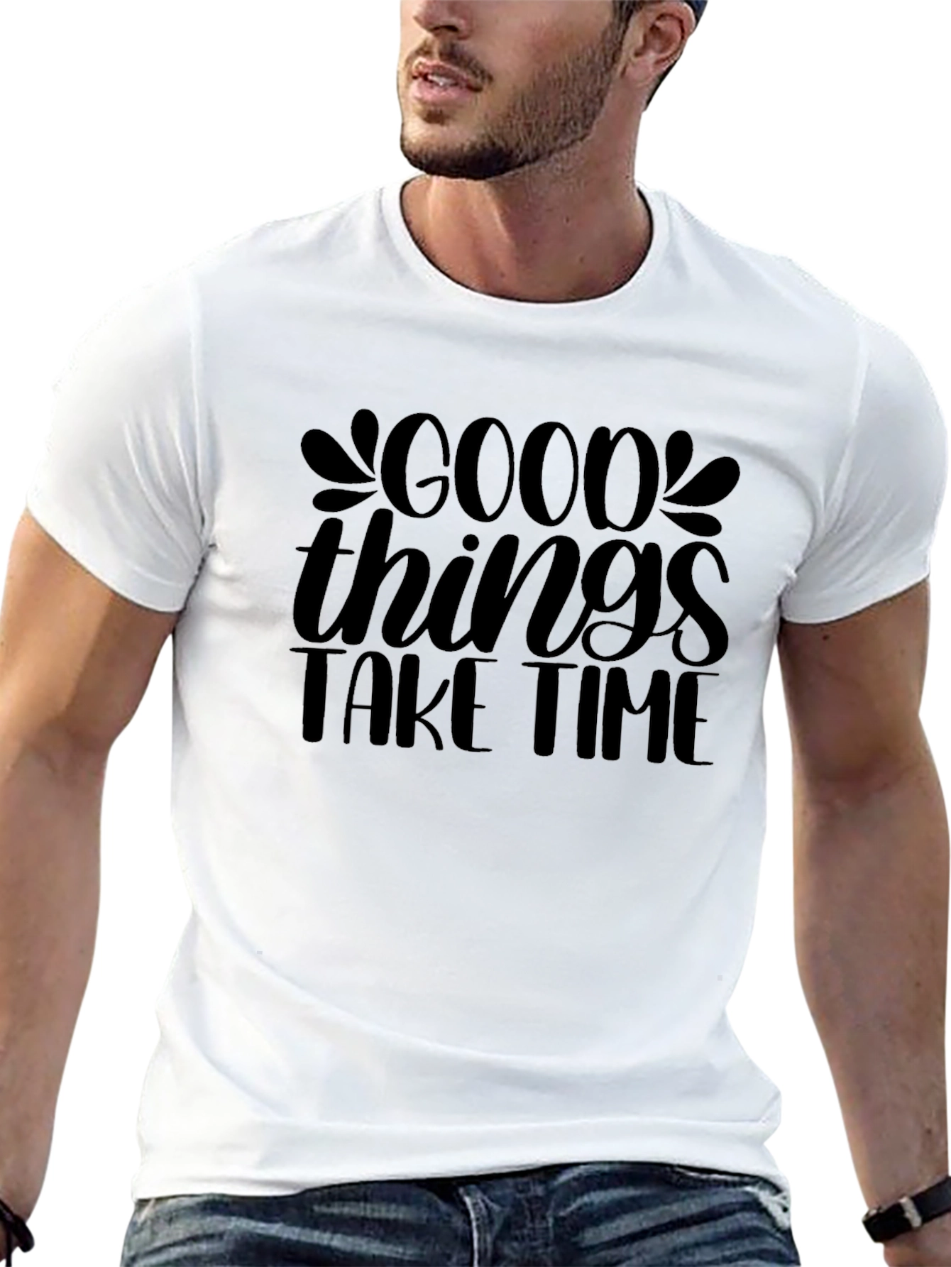 Good Things Take Time Black Graphic Tee