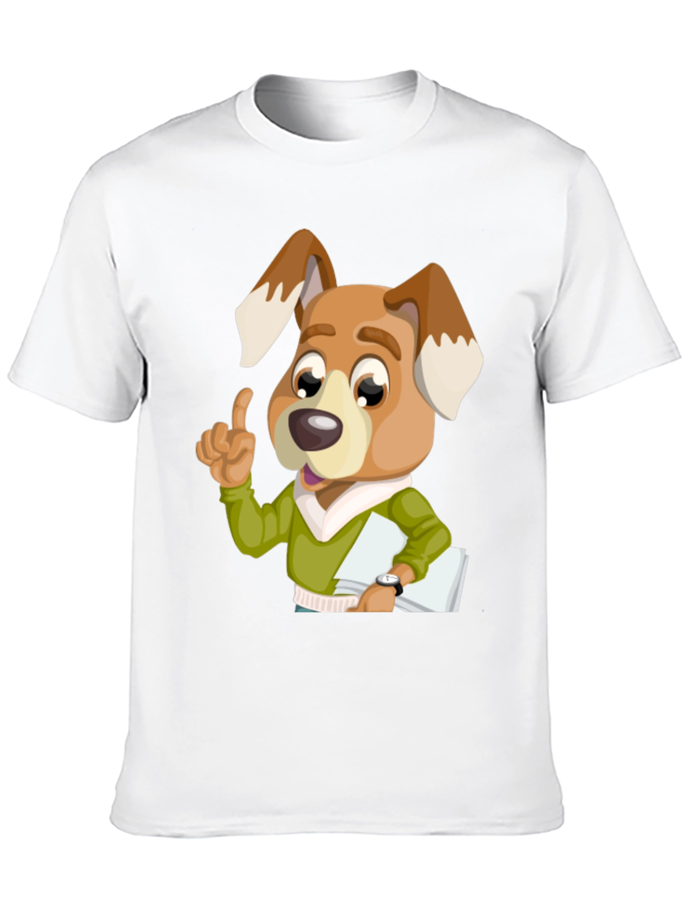 Dog Cartoon Character Black T-Shirt