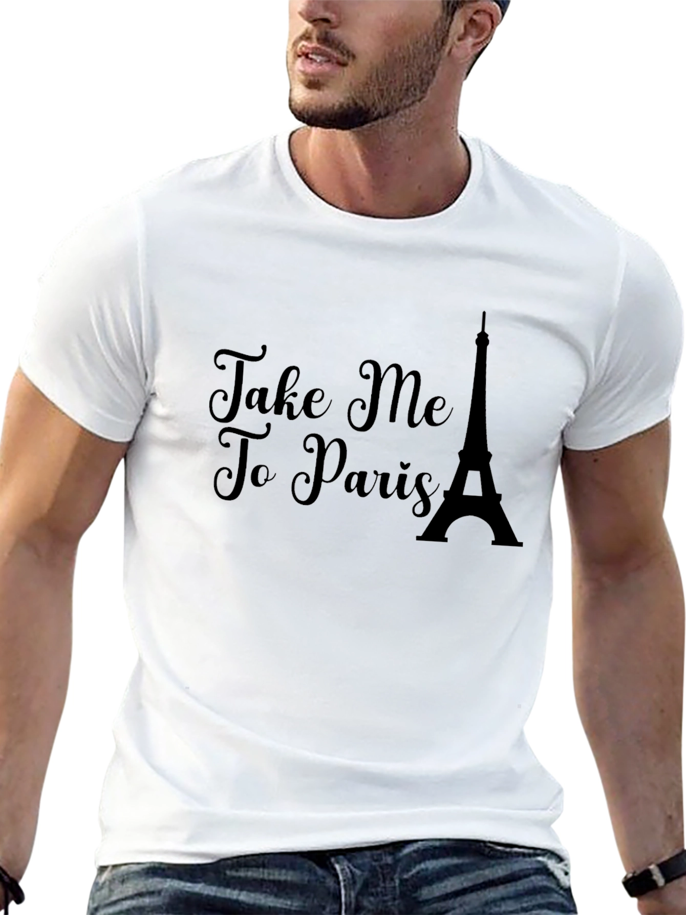 Take Me to Paris Black Graphic Tee Shirt