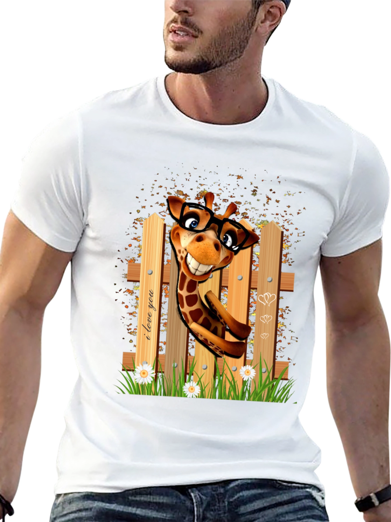 Funny Giraffe in Glasses T-Shirt
