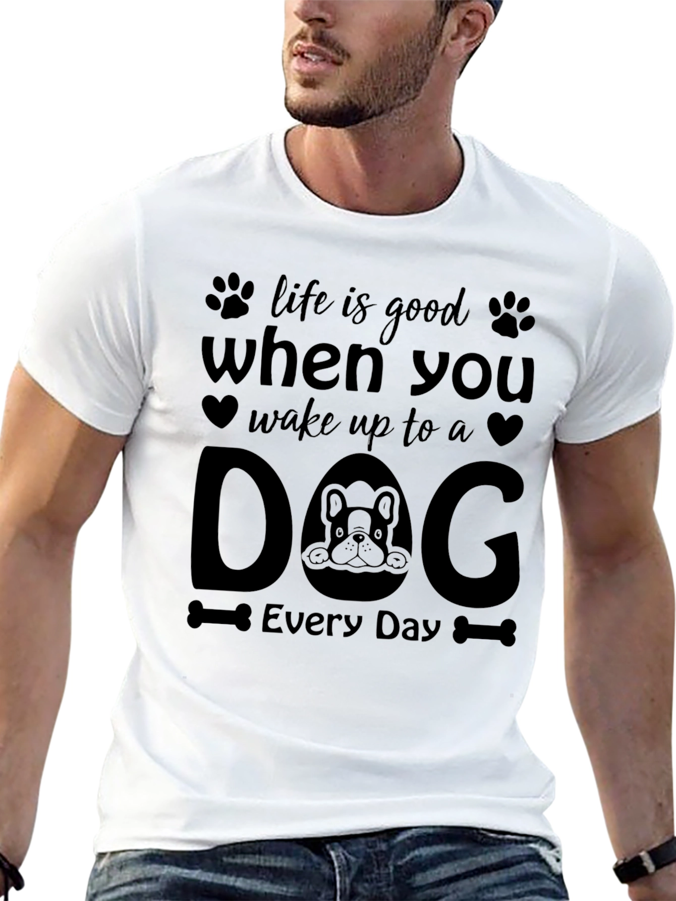 Life Is Good Wake Up to a Dog T-Shirt