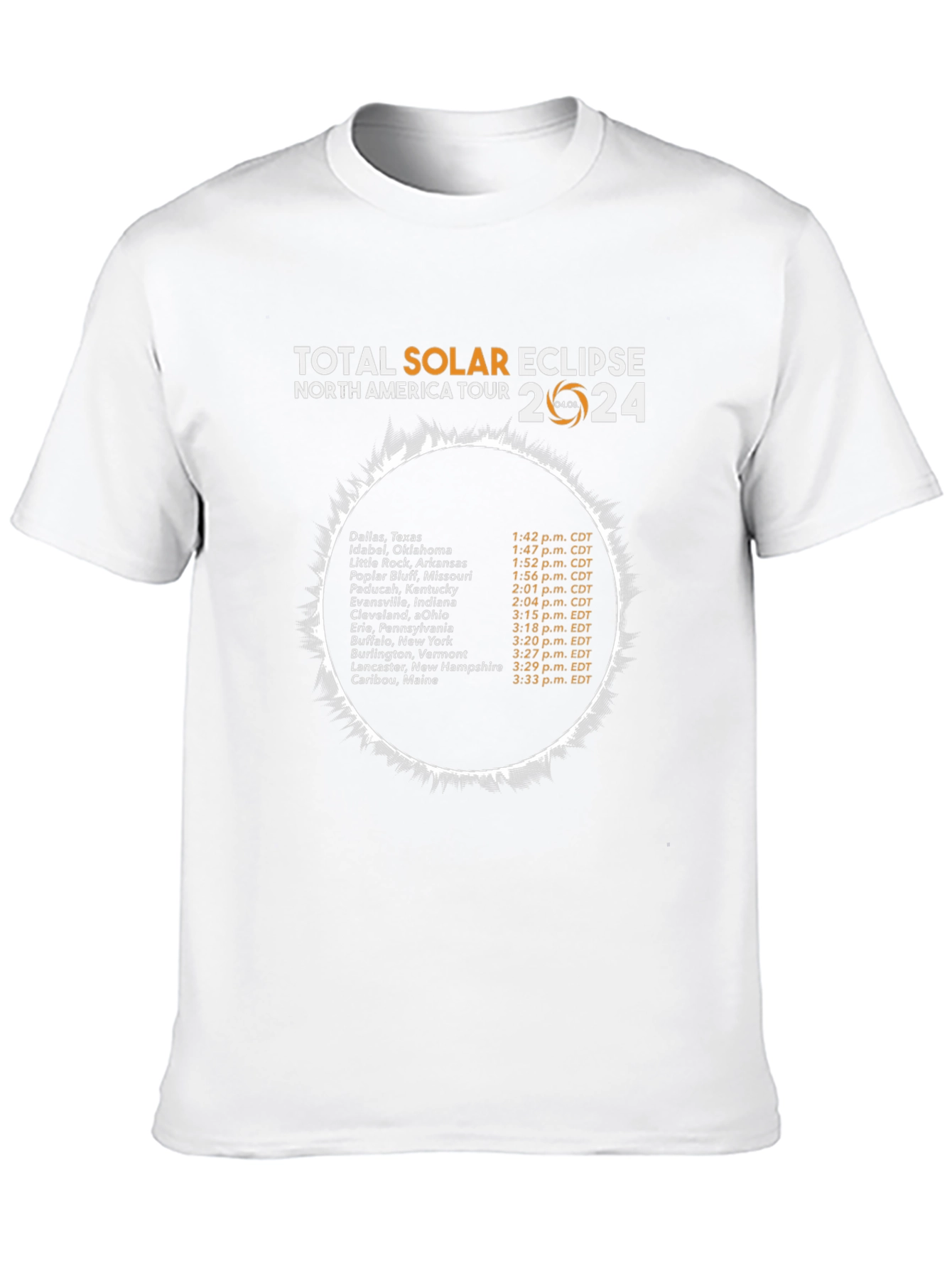 Total Solar Eclipse North America Tour 2024 T-Shirt