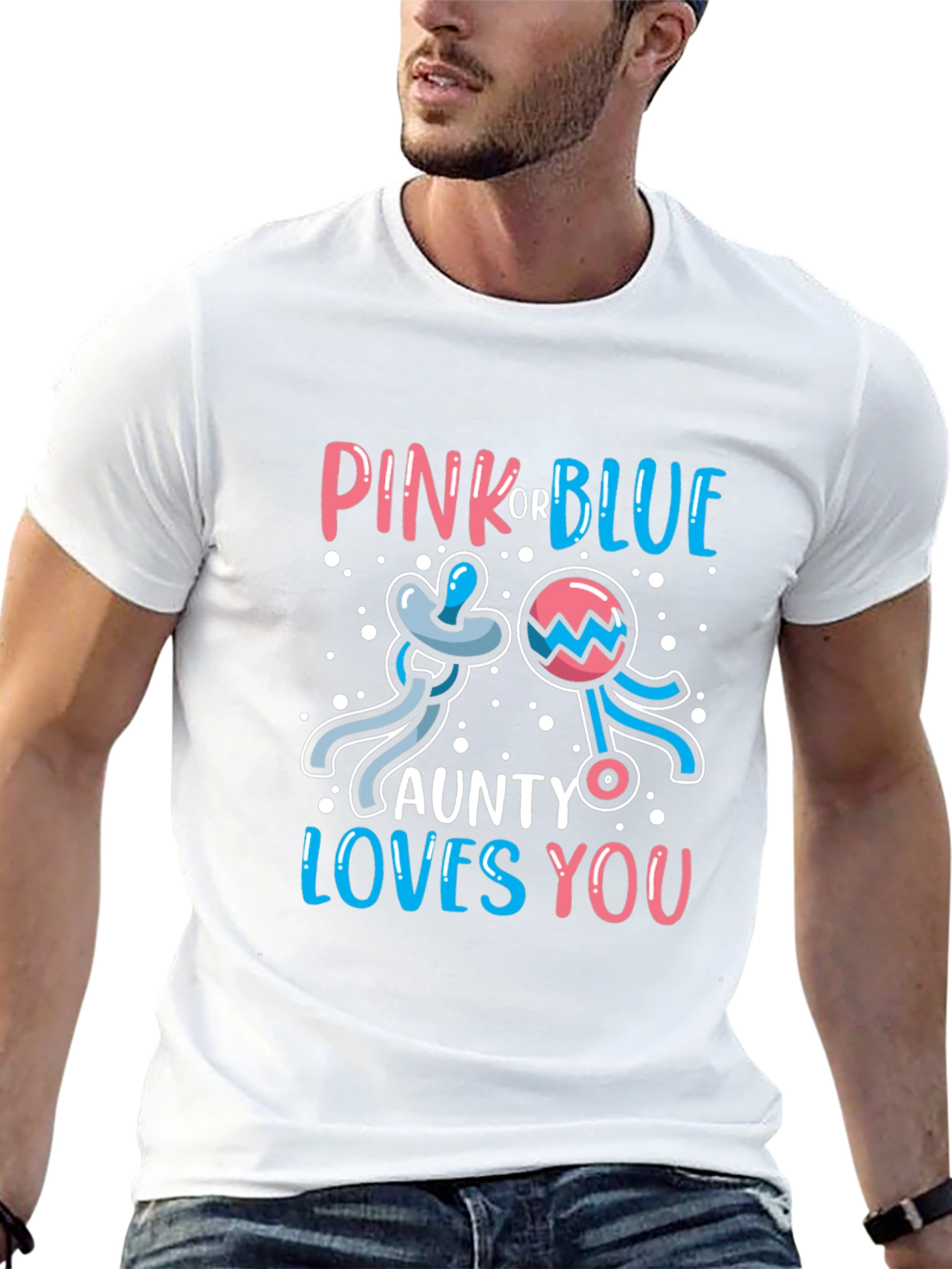 Pink or Blue Aunt Gender Reveal T-Shirt