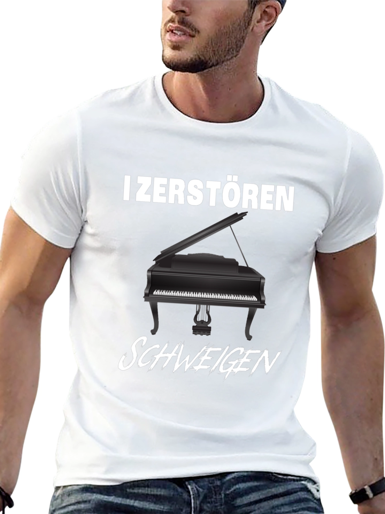 I Zerstoren Schweigen Piano Graphic Tee - Black