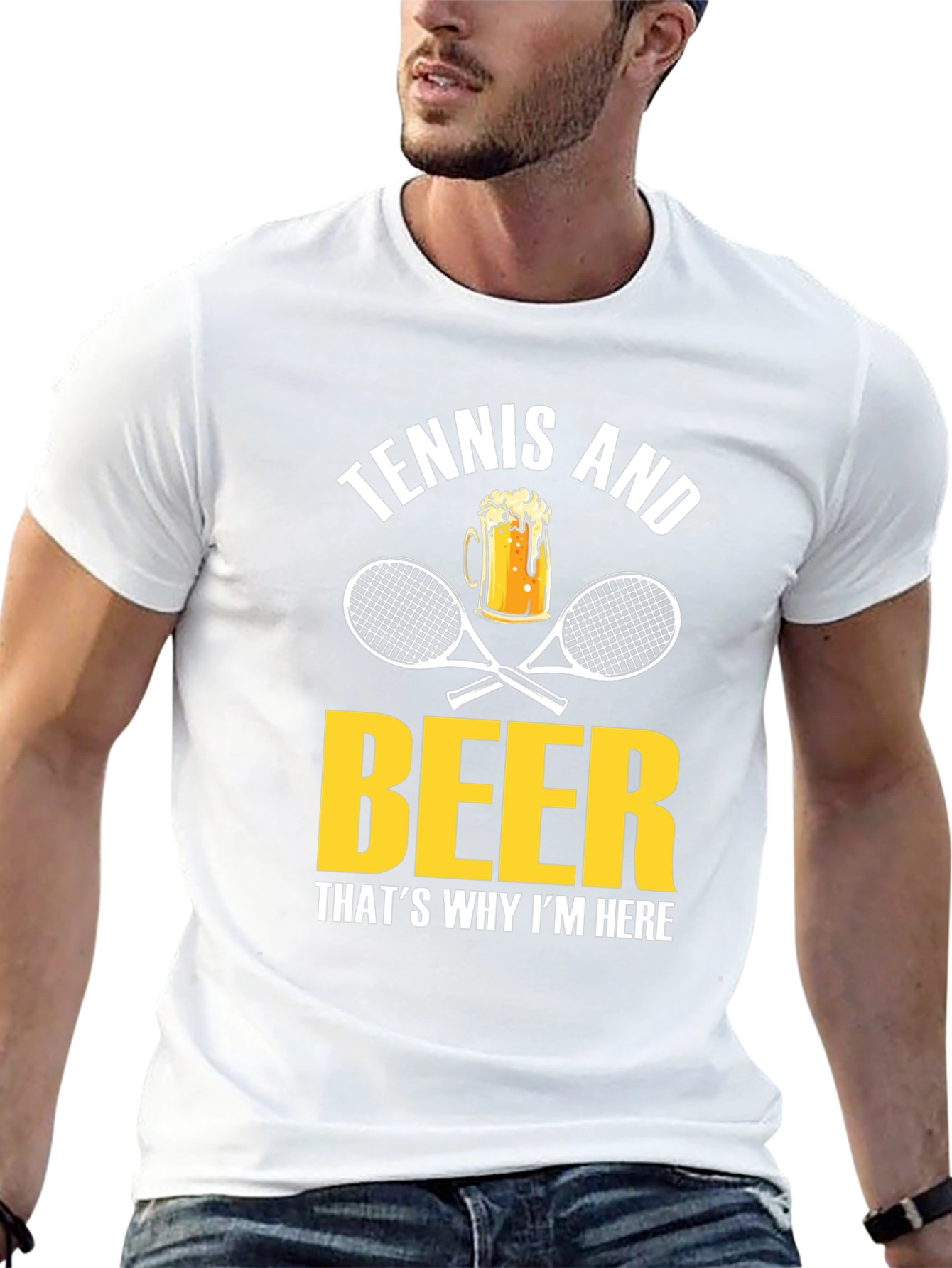 Tennis and Beer Graphic T-Shirt