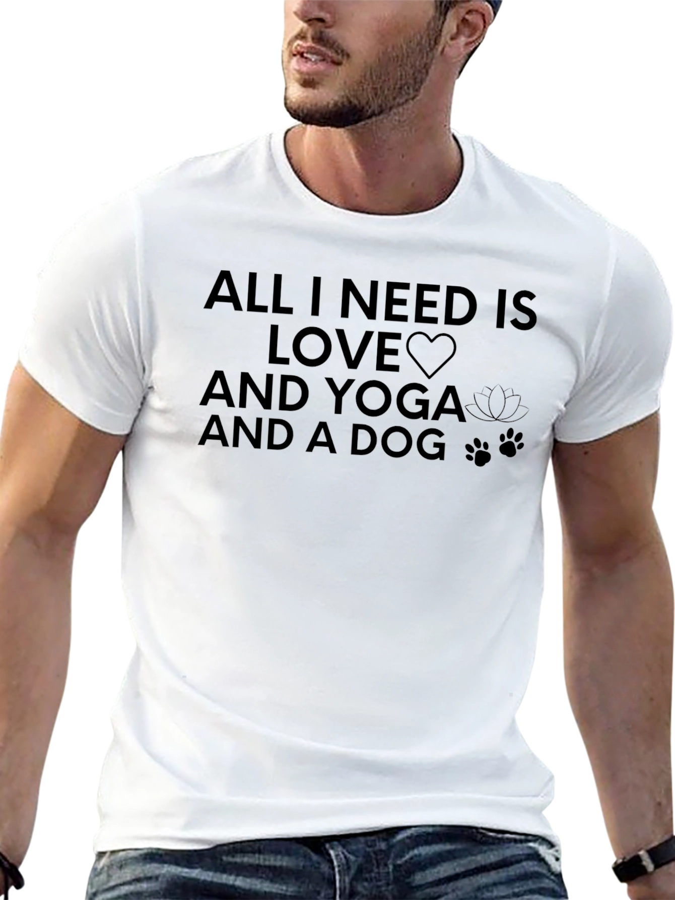 Yoga Love Dog T-Shirt - Black Graphic Tee