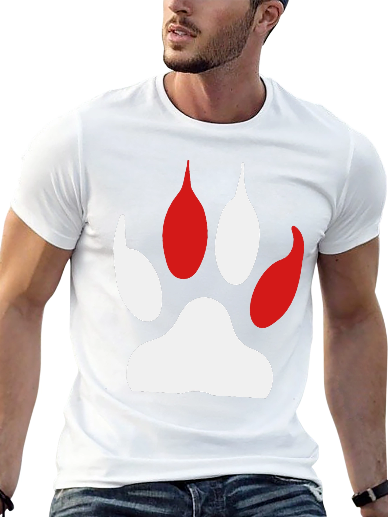 Paw Print Graphic Tee - Black Cotton Comfort