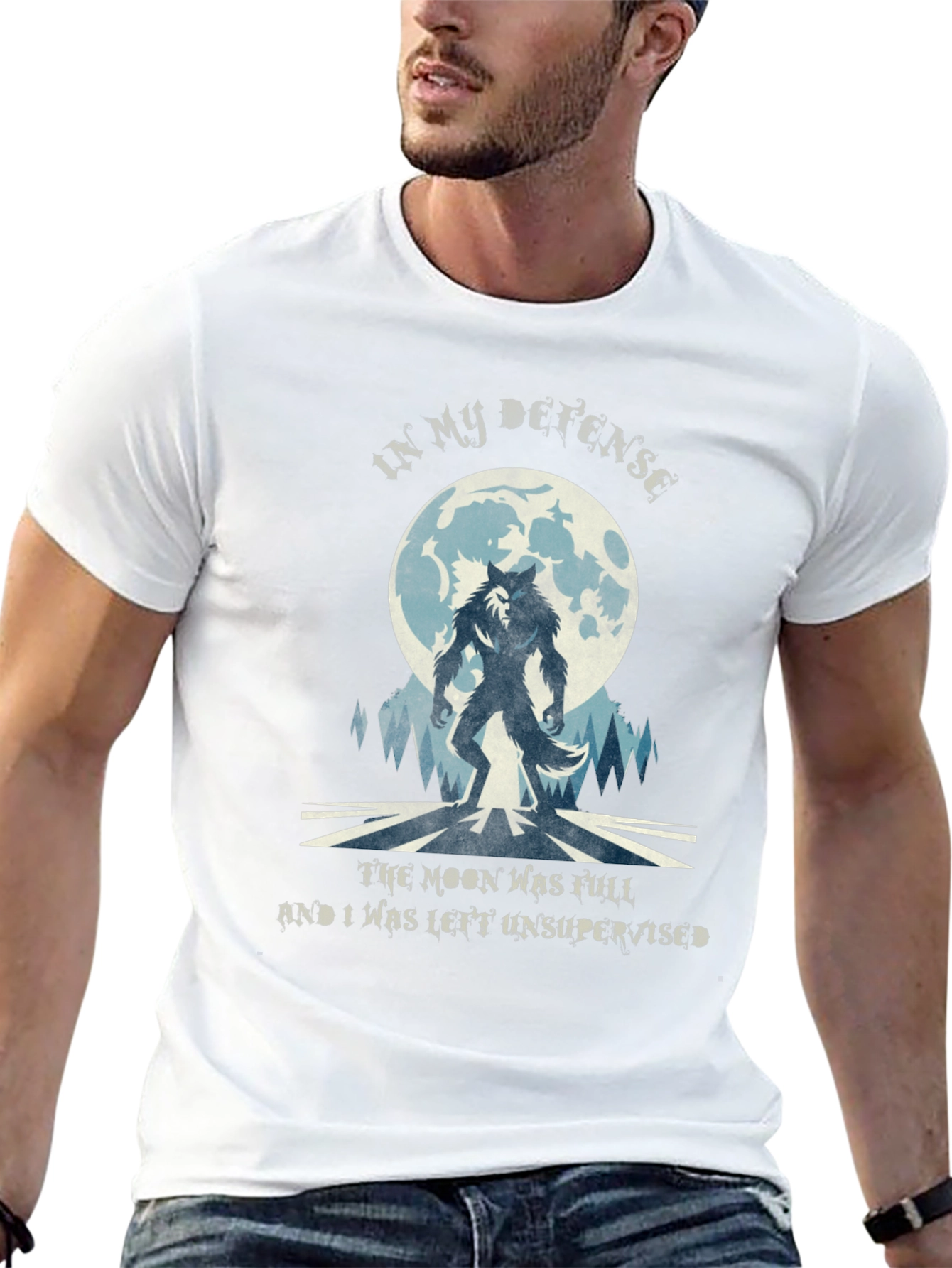 Werewolf Moon T-Shirt - In My Defense Funny Tee