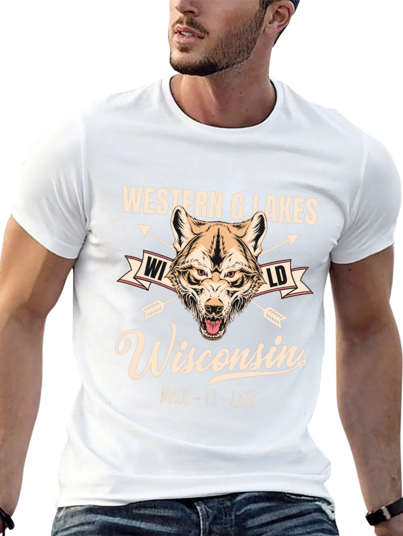 Western G. Lakes Wisconsin Wolf T-Shirt